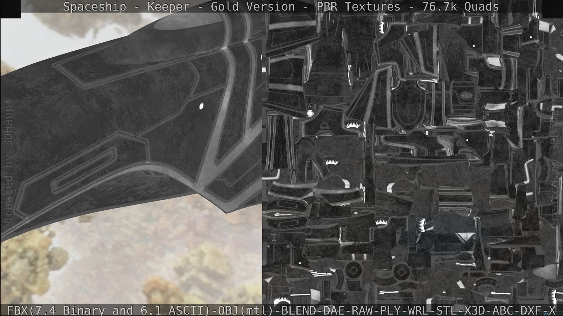 Spaceship - Keeper - Gold Version 3D model_269