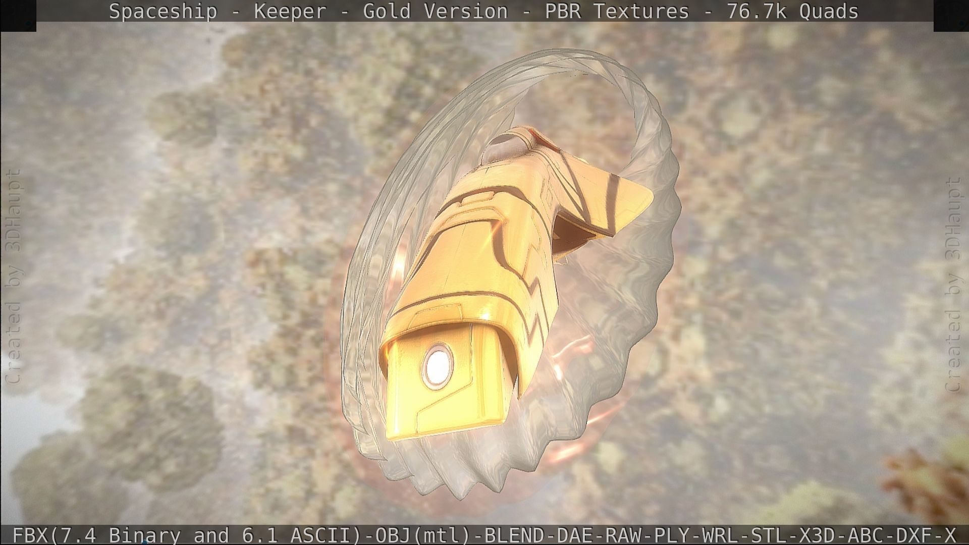 Spaceship - Keeper - Gold Version 3D model_375