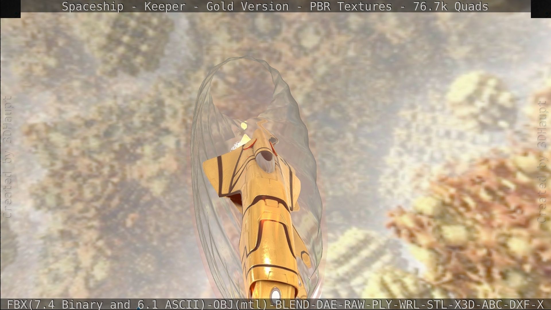 Spaceship - Keeper - Gold Version 3D model_422