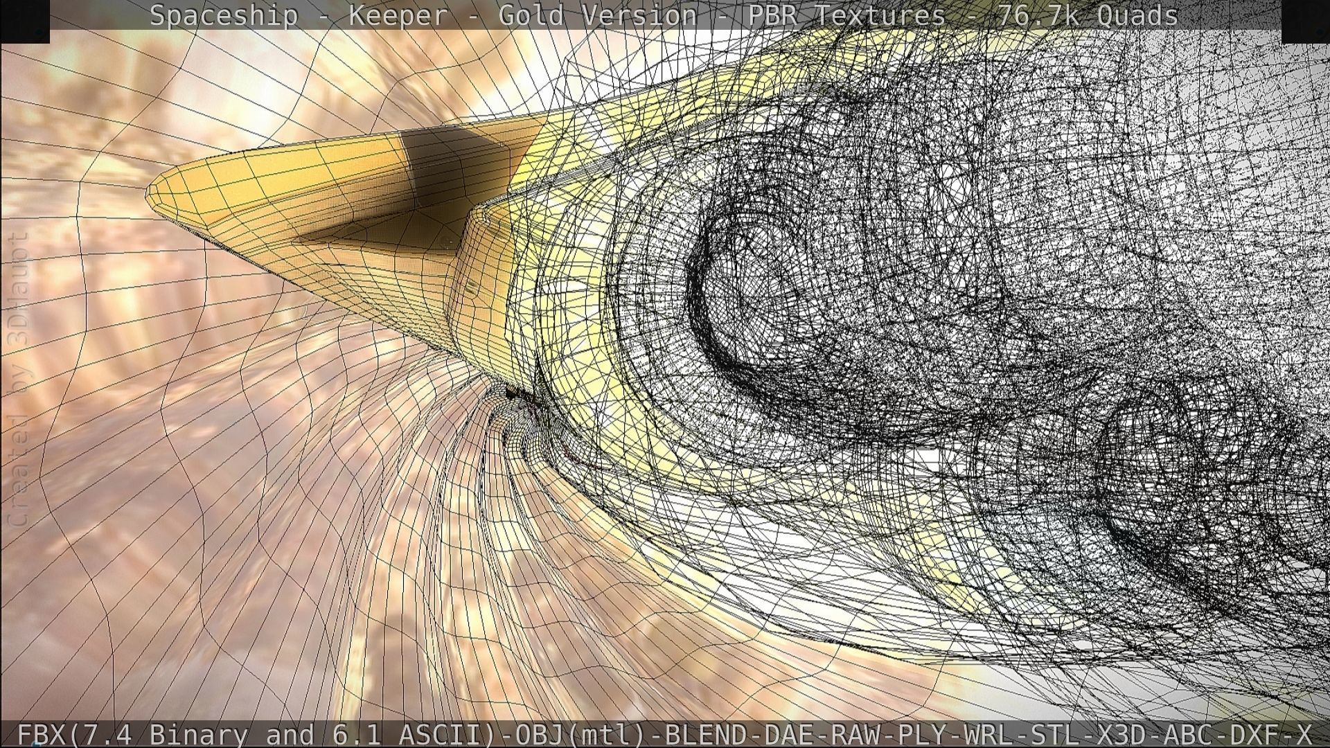 Spaceship - Keeper - Gold Version 3D model_206