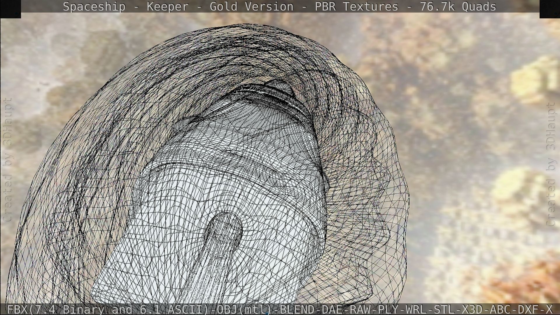 Spaceship - Keeper - Gold Version 3D model_179