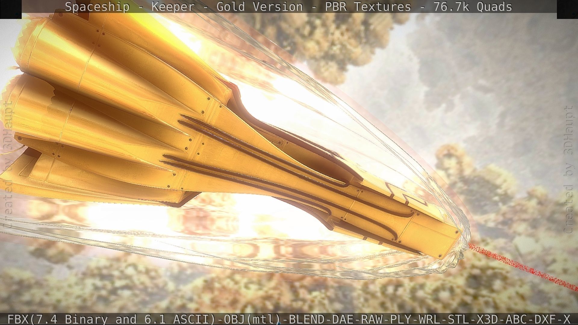 Spaceship - Keeper - Gold Version 3D model_66