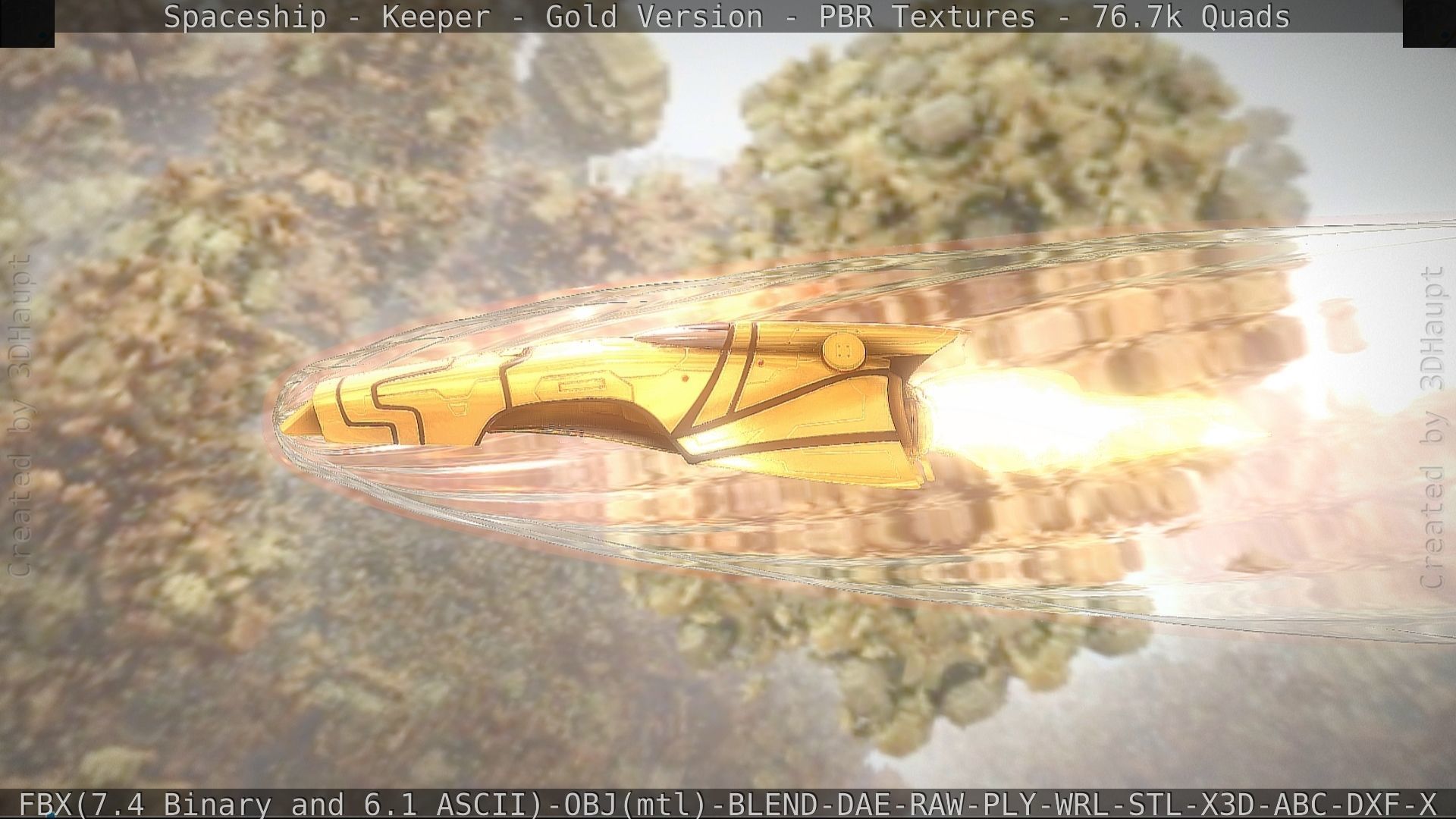 Spaceship - Keeper - Gold Version 3D model_90