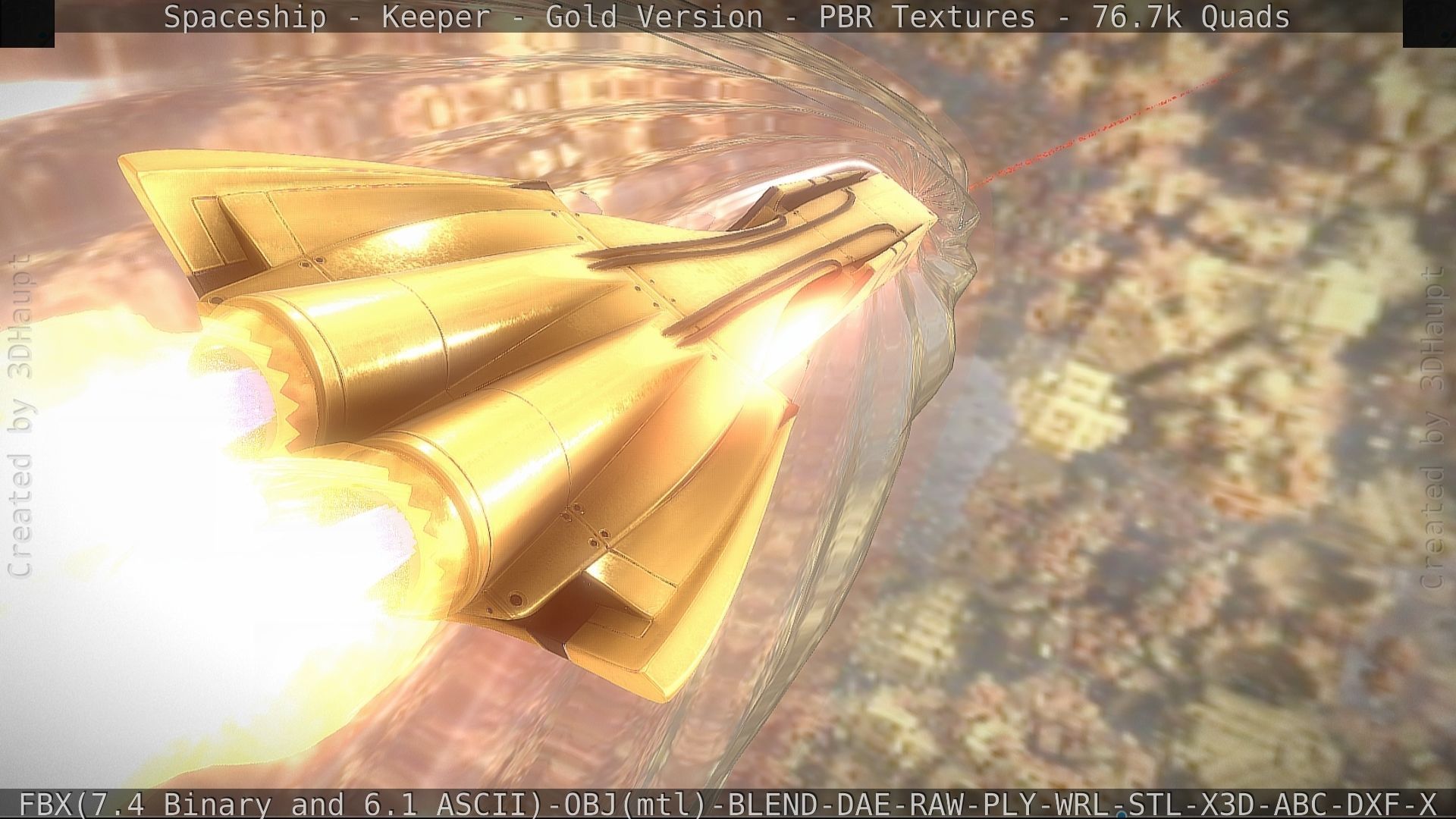 Spaceship - Keeper - Gold Version 3D model_75