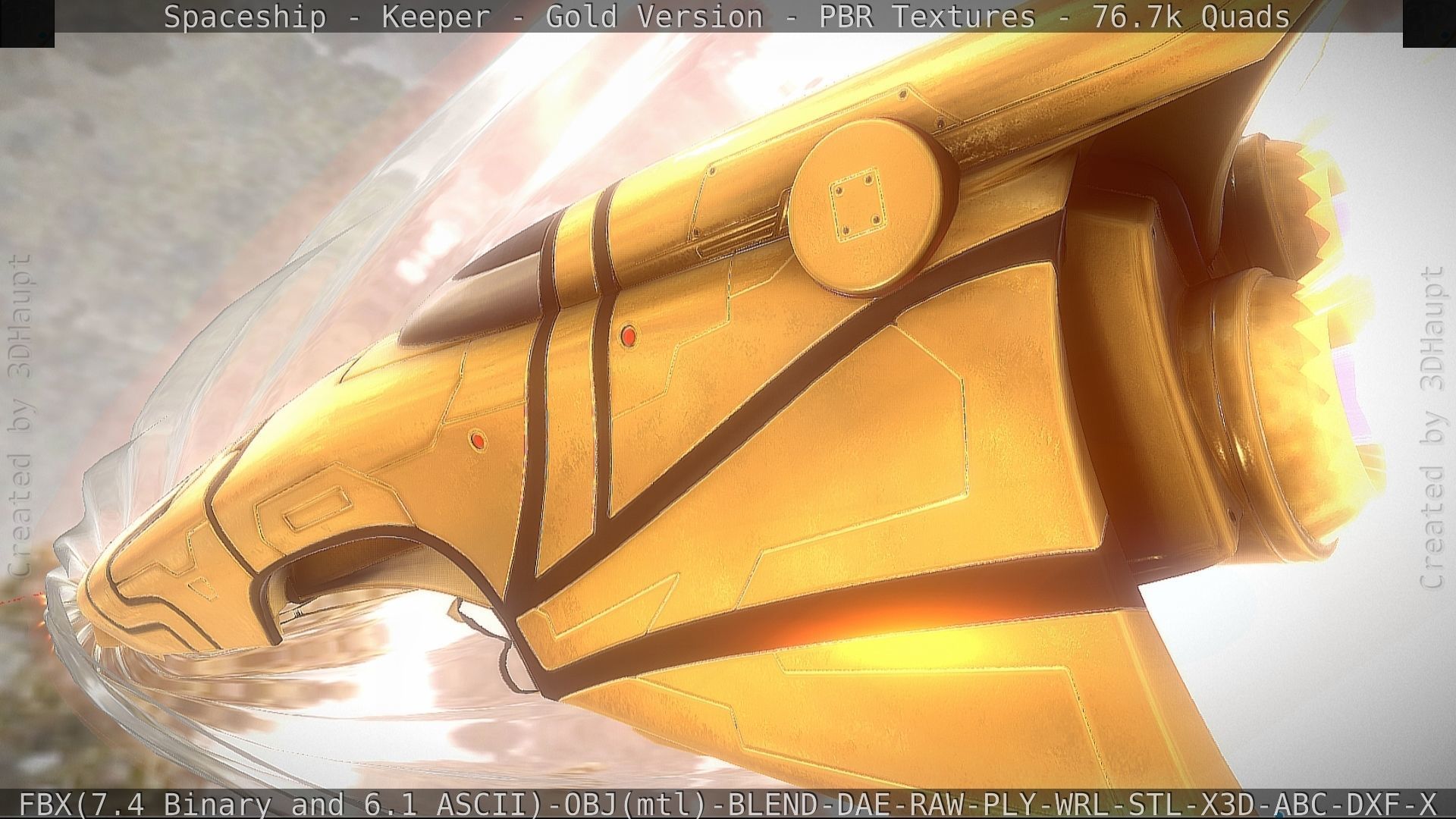 Spaceship - Keeper - Gold Version 3D model_40