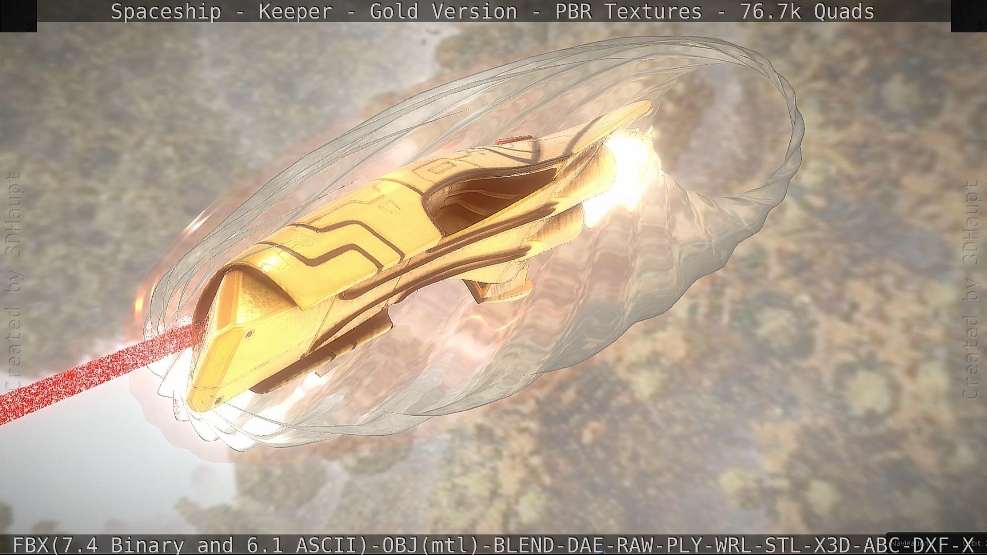 Spaceship - Keeper - Gold Version 3D model_153