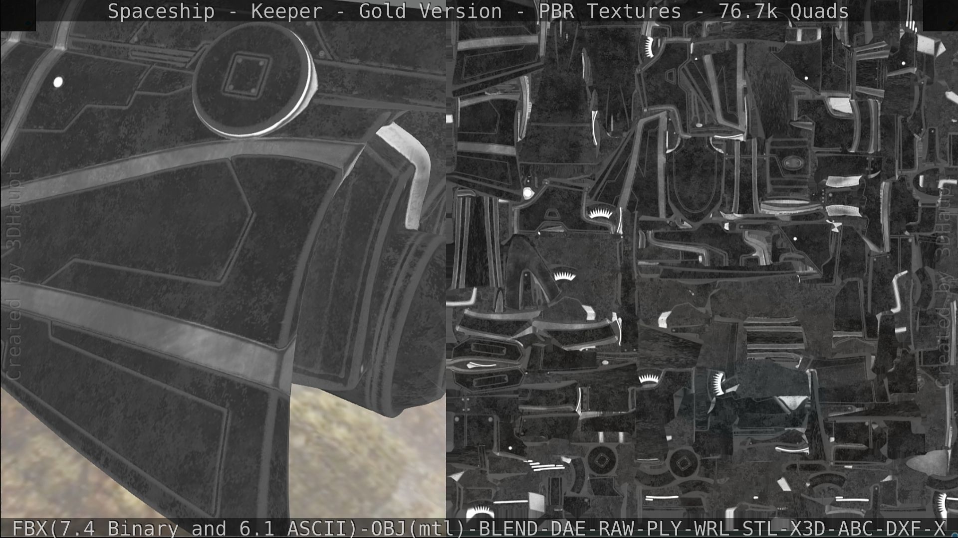 Spaceship - Keeper - Gold Version 3D model_270