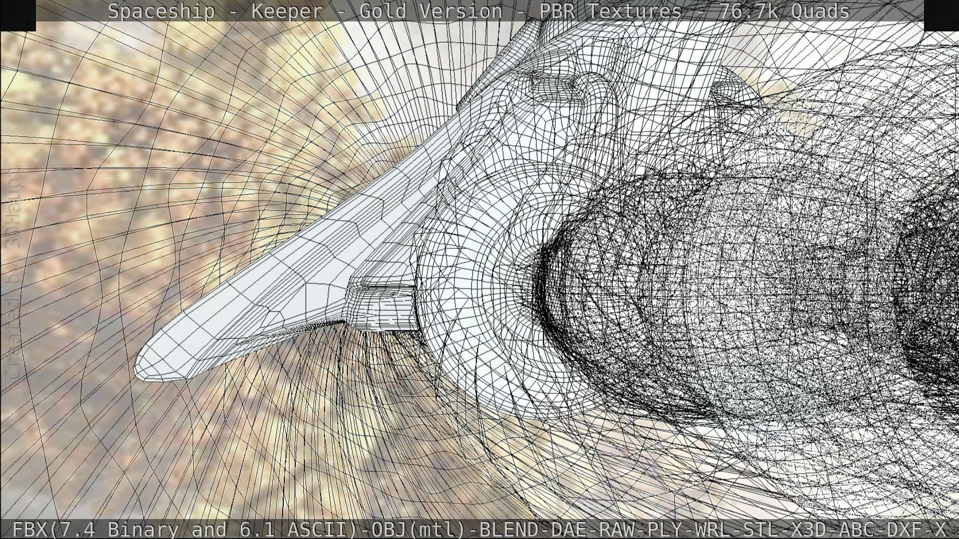 Spaceship - Keeper - Gold Version 3D model_201