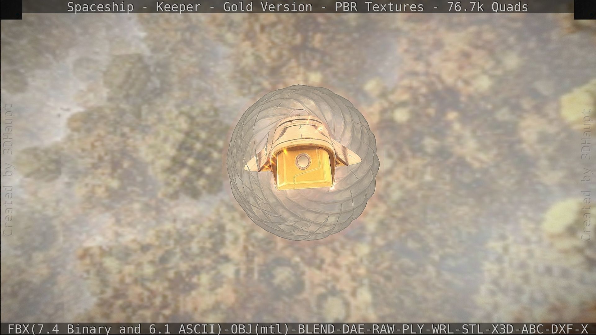 Spaceship - Keeper - Gold Version 3D model_367
