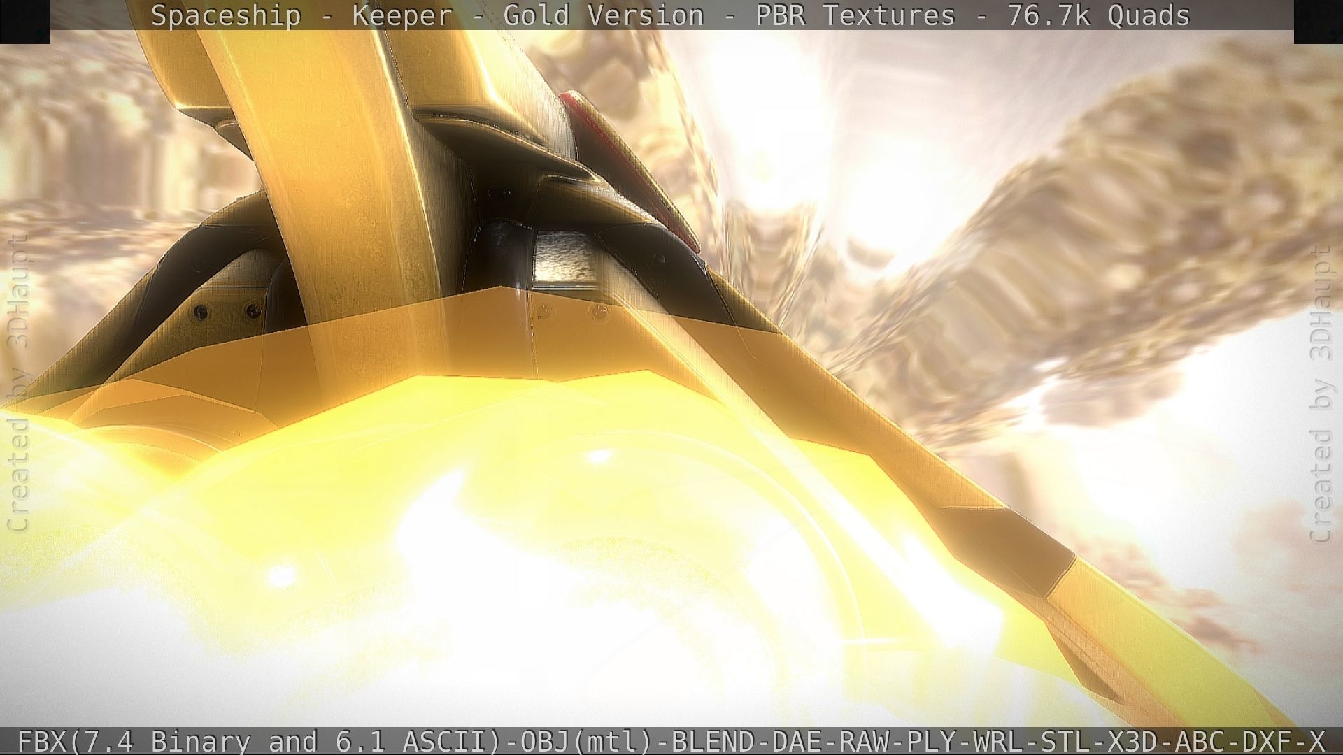 Spaceship - Keeper - Gold Version 3D model_45