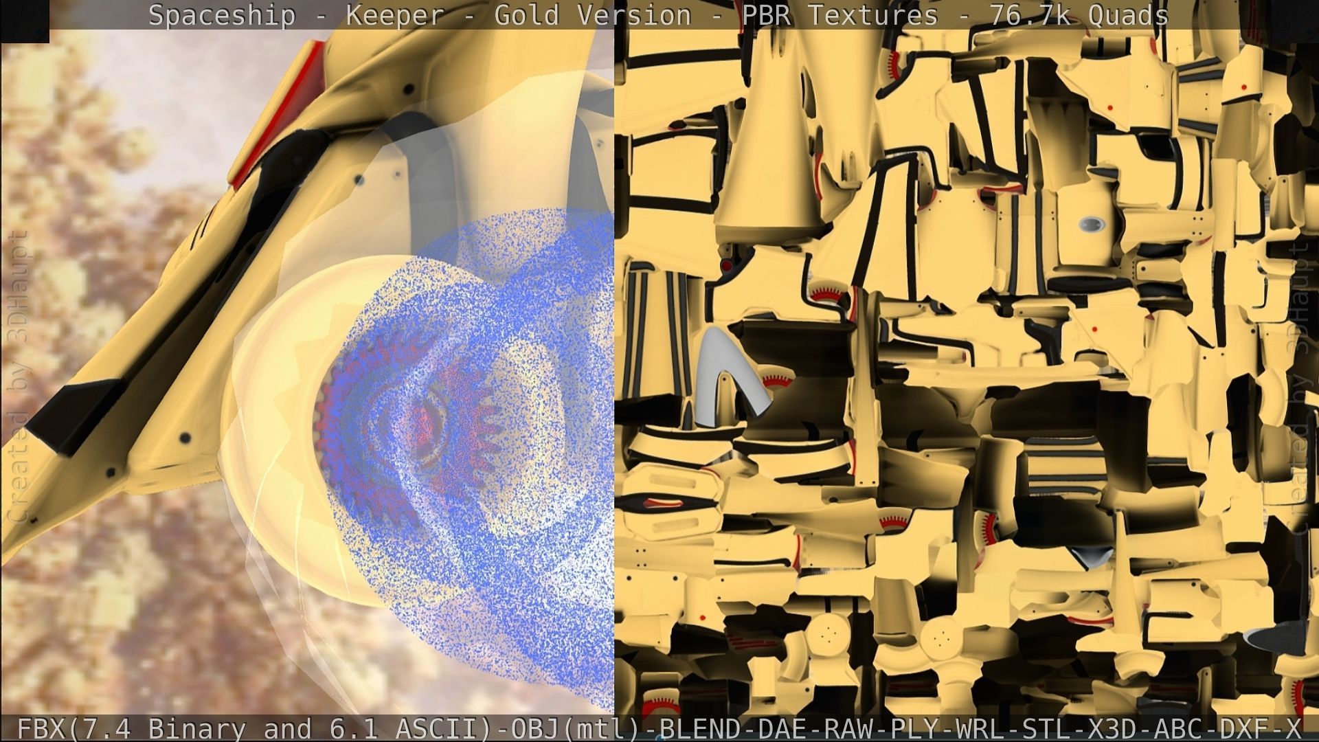 Spaceship - Keeper - Gold Version 3D model_211