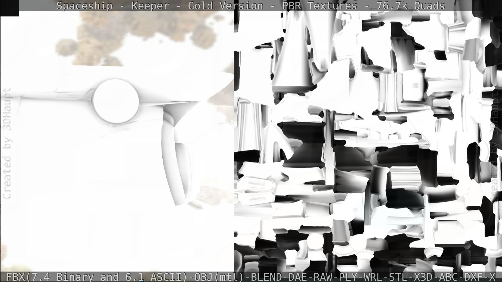 Spaceship - Keeper - Gold Version 3D model_332