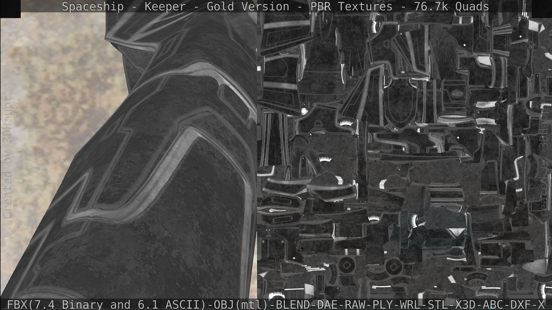 Spaceship - Keeper - Gold Version 3D model_267