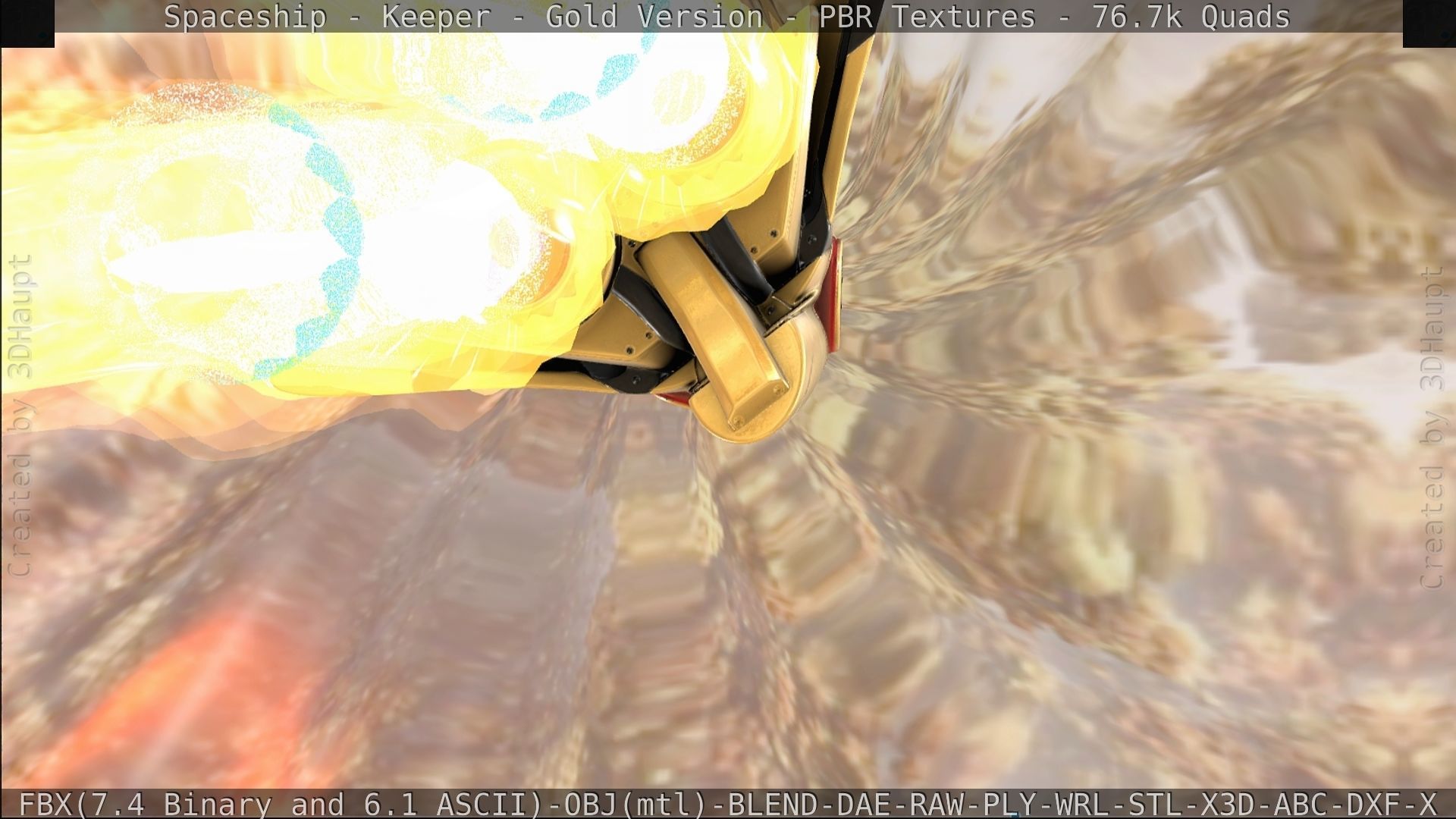 Spaceship - Keeper - Gold Version 3D model_439