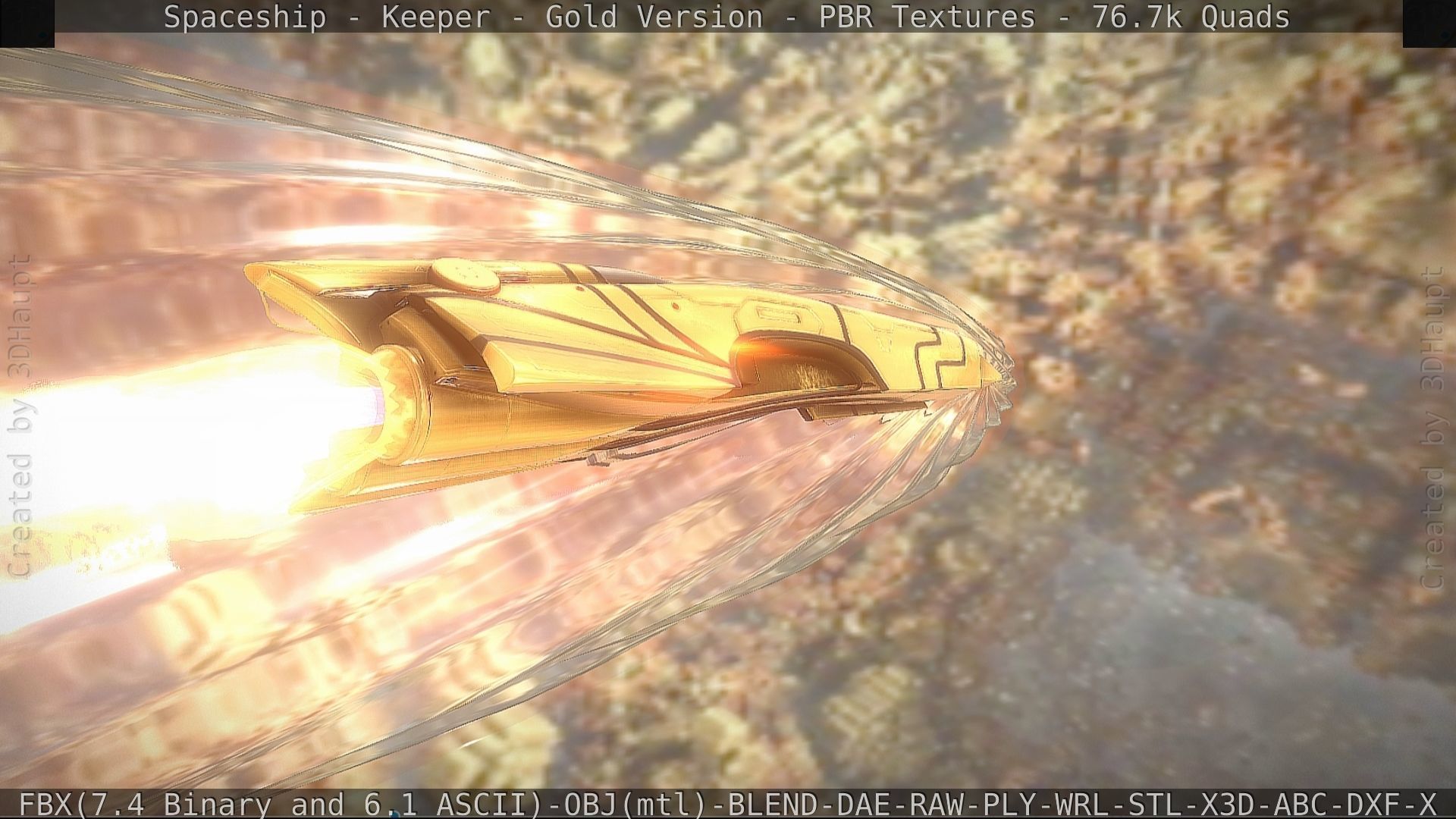 Spaceship - Keeper - Gold Version 3D model_99