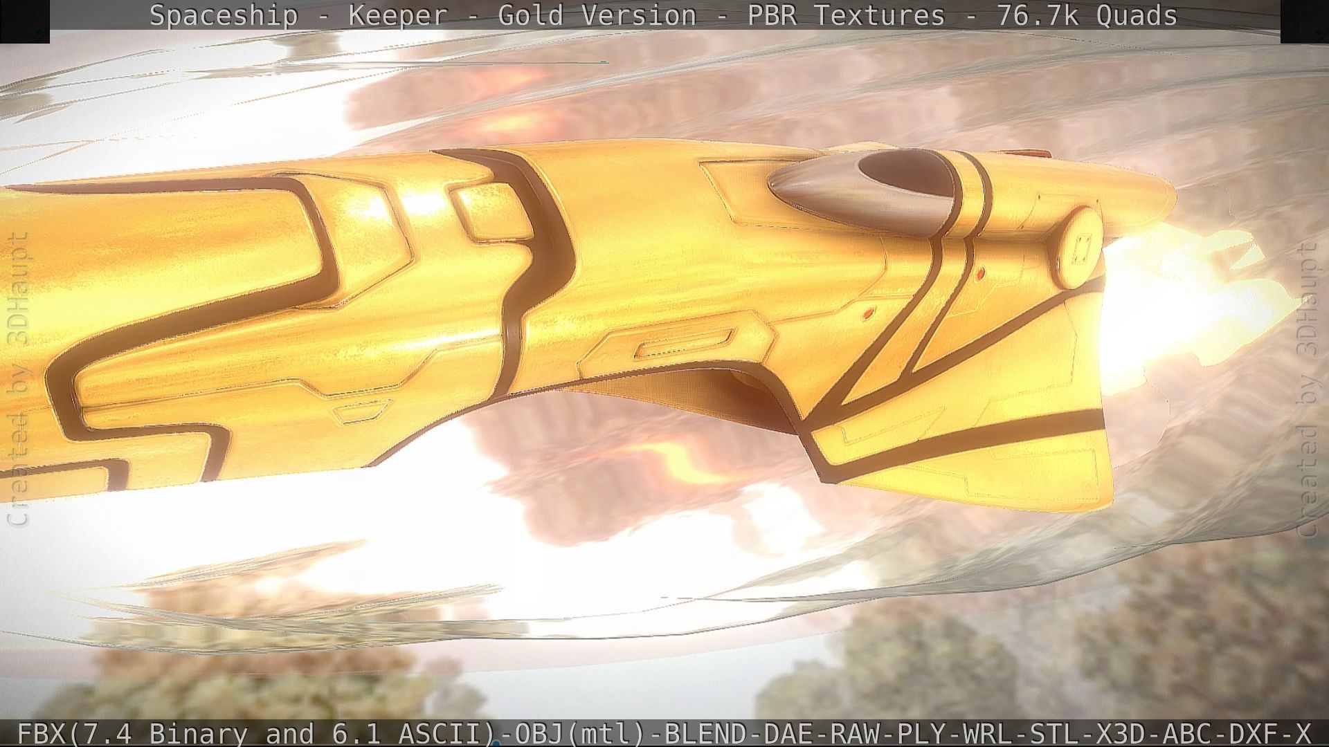 Spaceship - Keeper - Gold Version 3D model_145