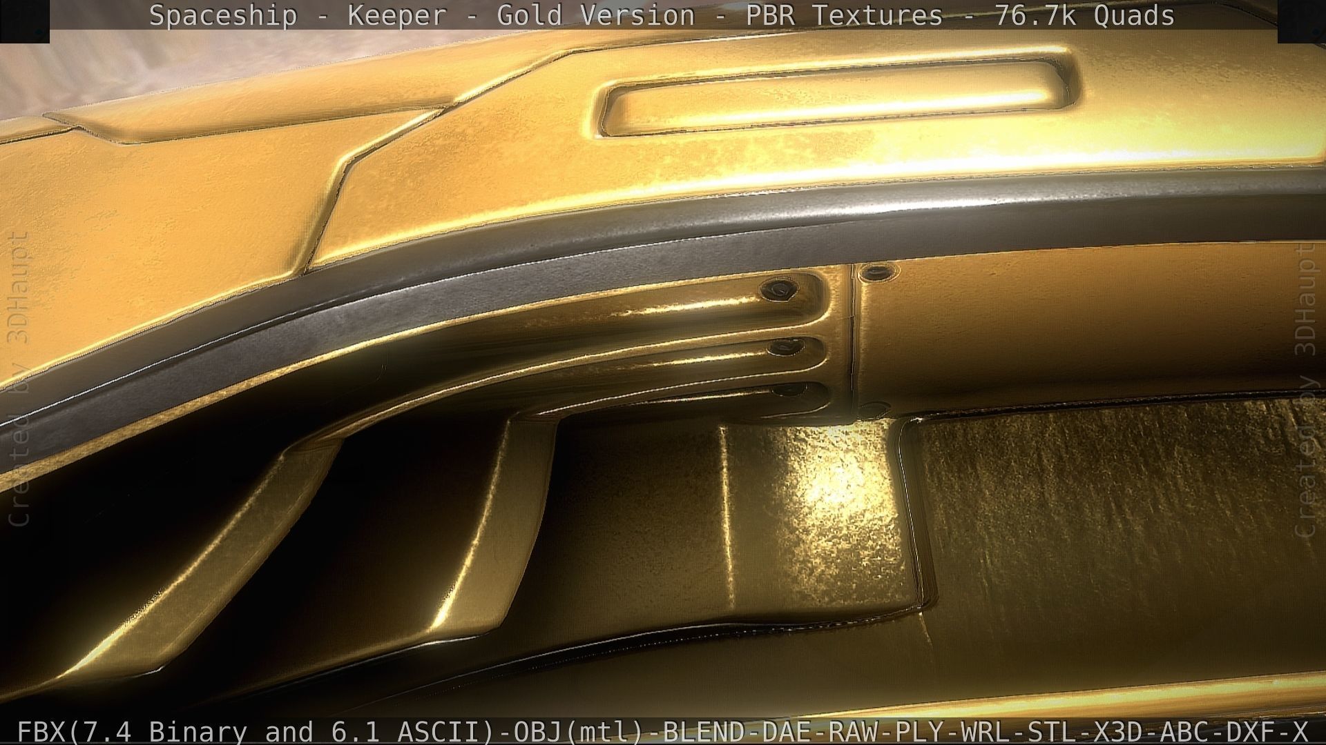 Spaceship - Keeper - Gold Version 3D model_130