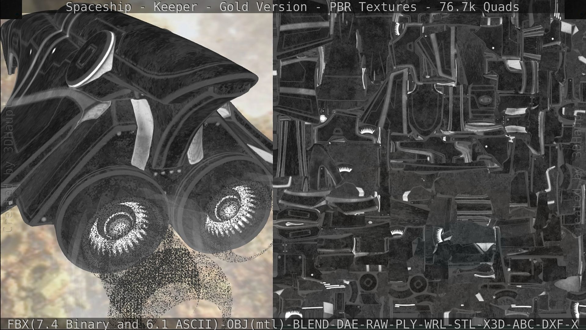 Spaceship - Keeper - Gold Version 3D model_272