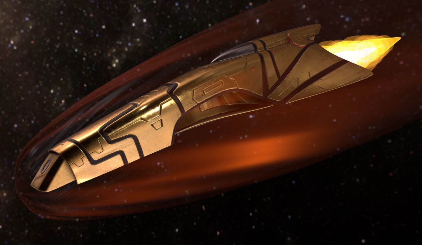 Spaceship - Keeper - Gold Version 3D model_10