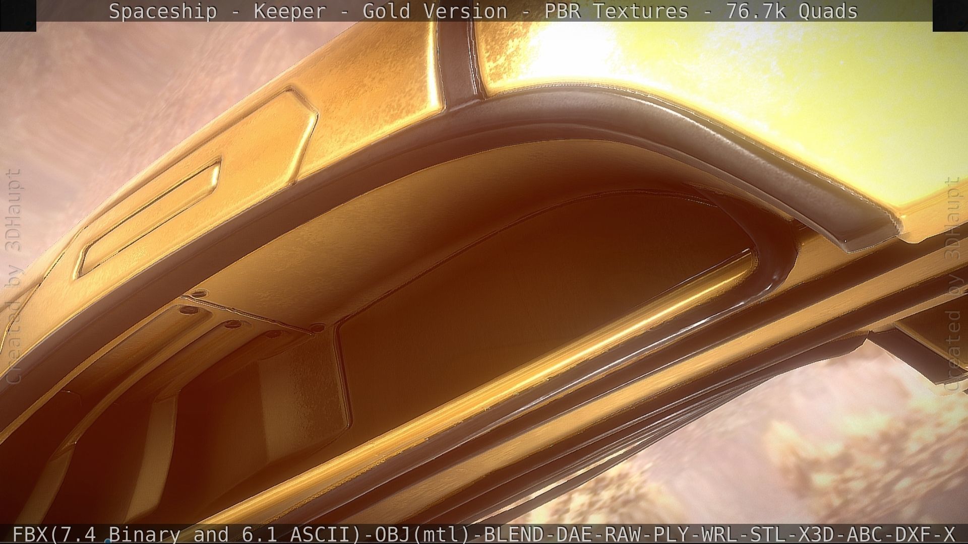 Spaceship - Keeper - Gold Version 3D model_136