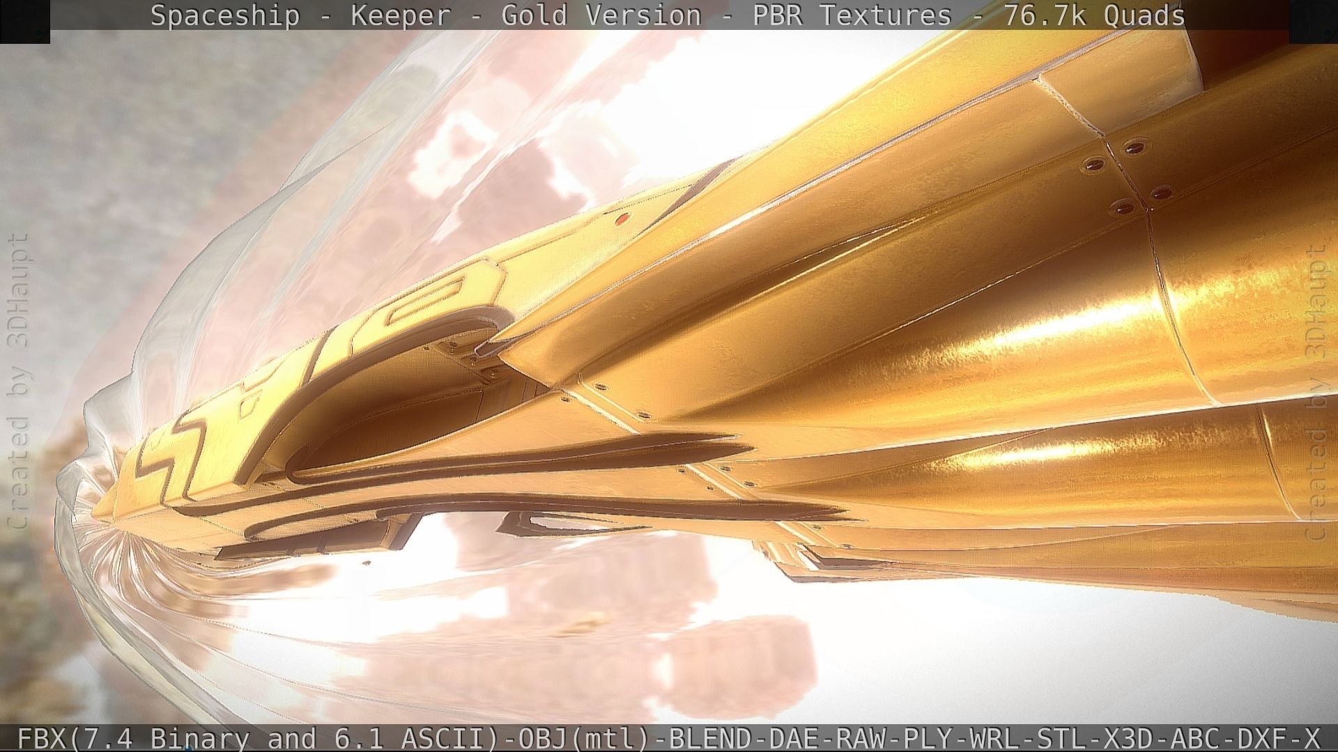 Spaceship - Keeper - Gold Version 3D model_54