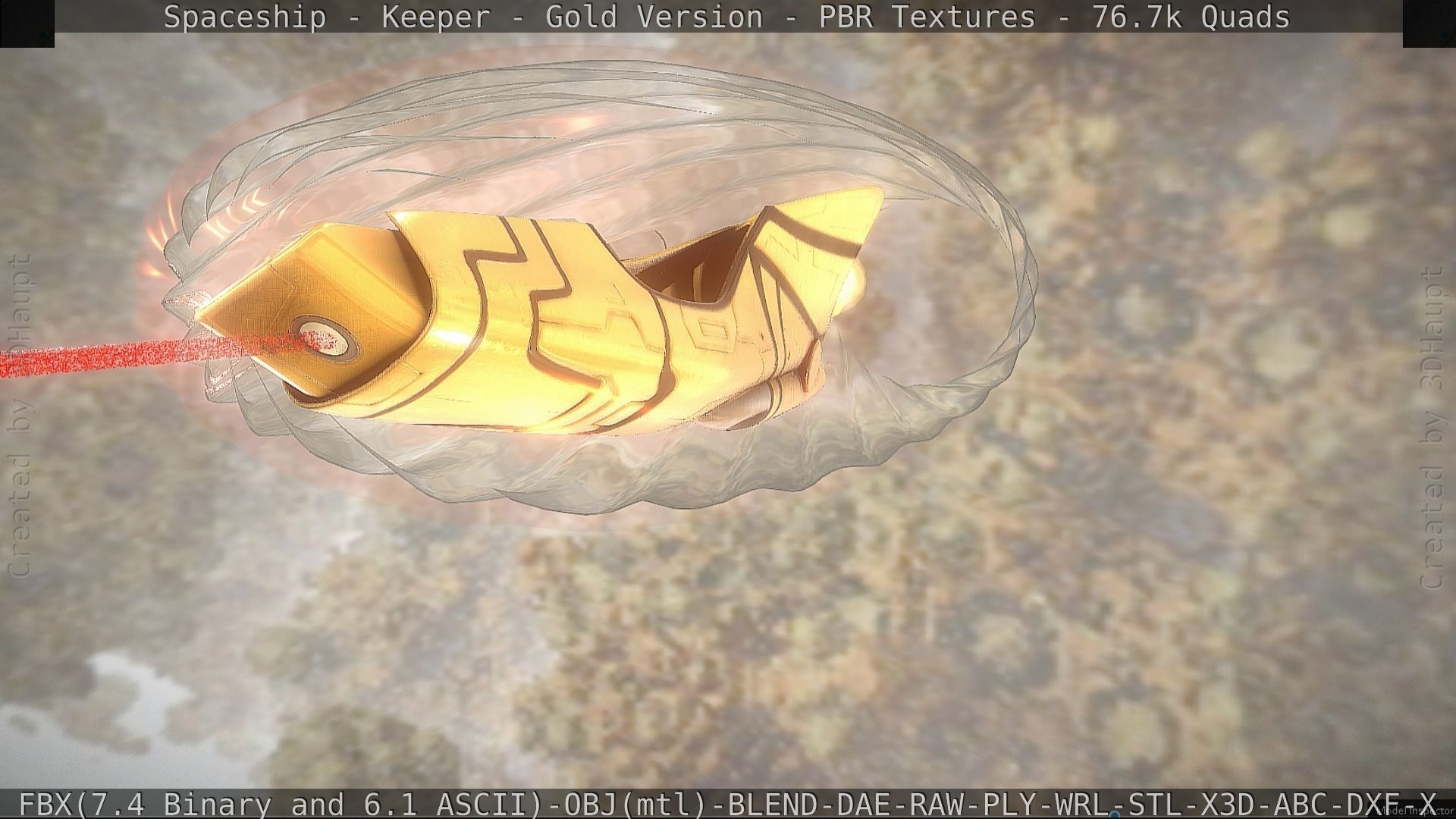 Spaceship - Keeper - Gold Version 3D model_158