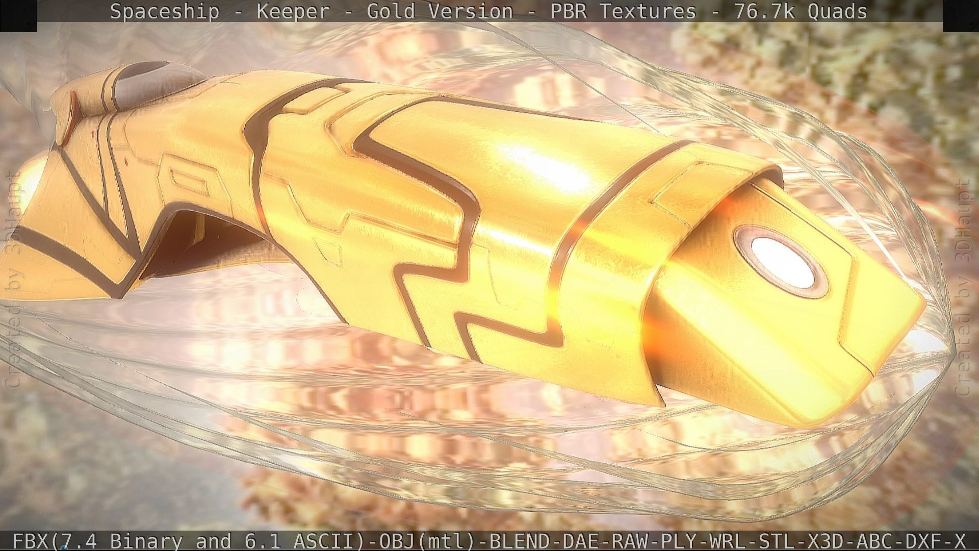 Spaceship - Keeper - Gold Version 3D model_24