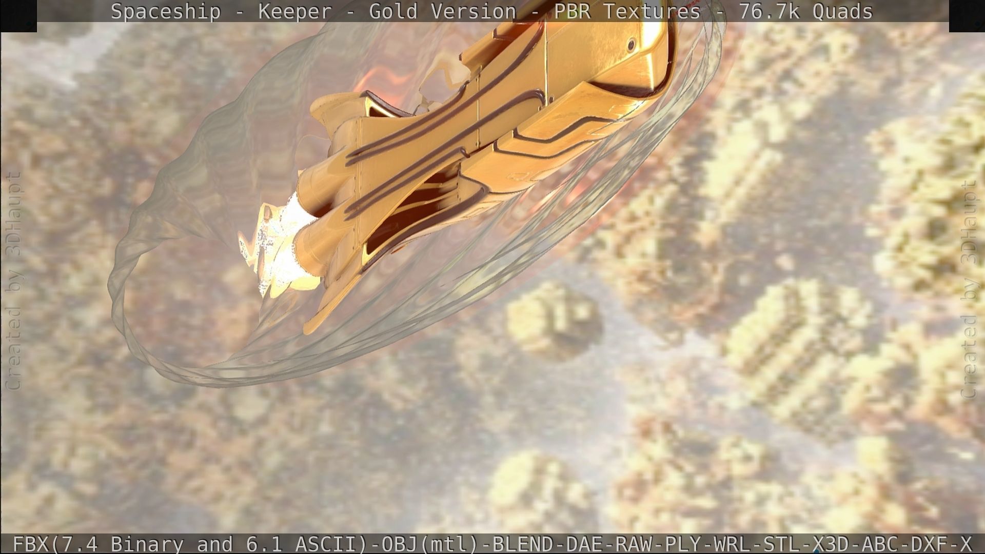 Spaceship - Keeper - Gold Version 3D model_447