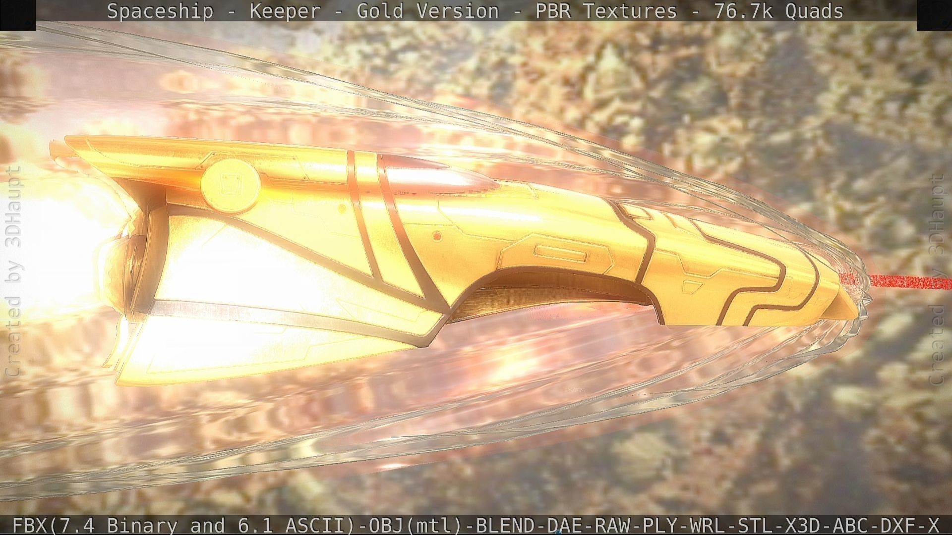 Spaceship - Keeper - Gold Version 3D model_70