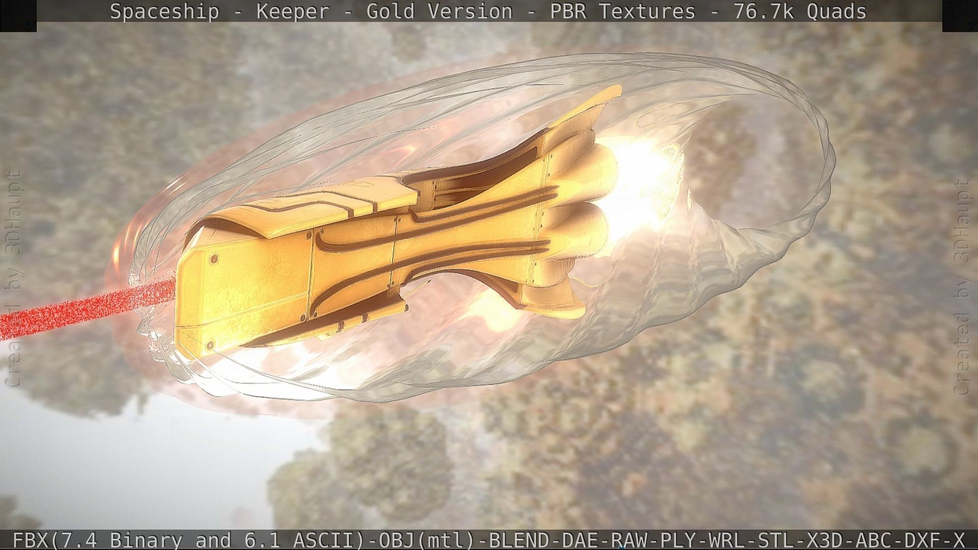 Spaceship - Keeper - Gold Version 3D model_154