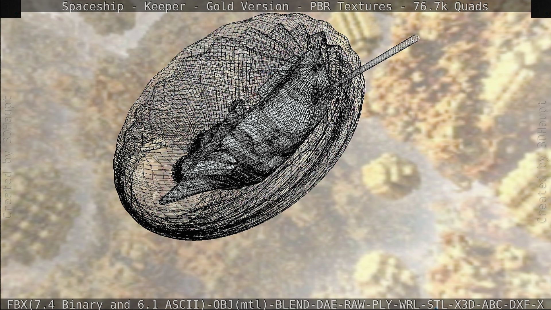 Spaceship - Keeper - Gold Version 3D model_192