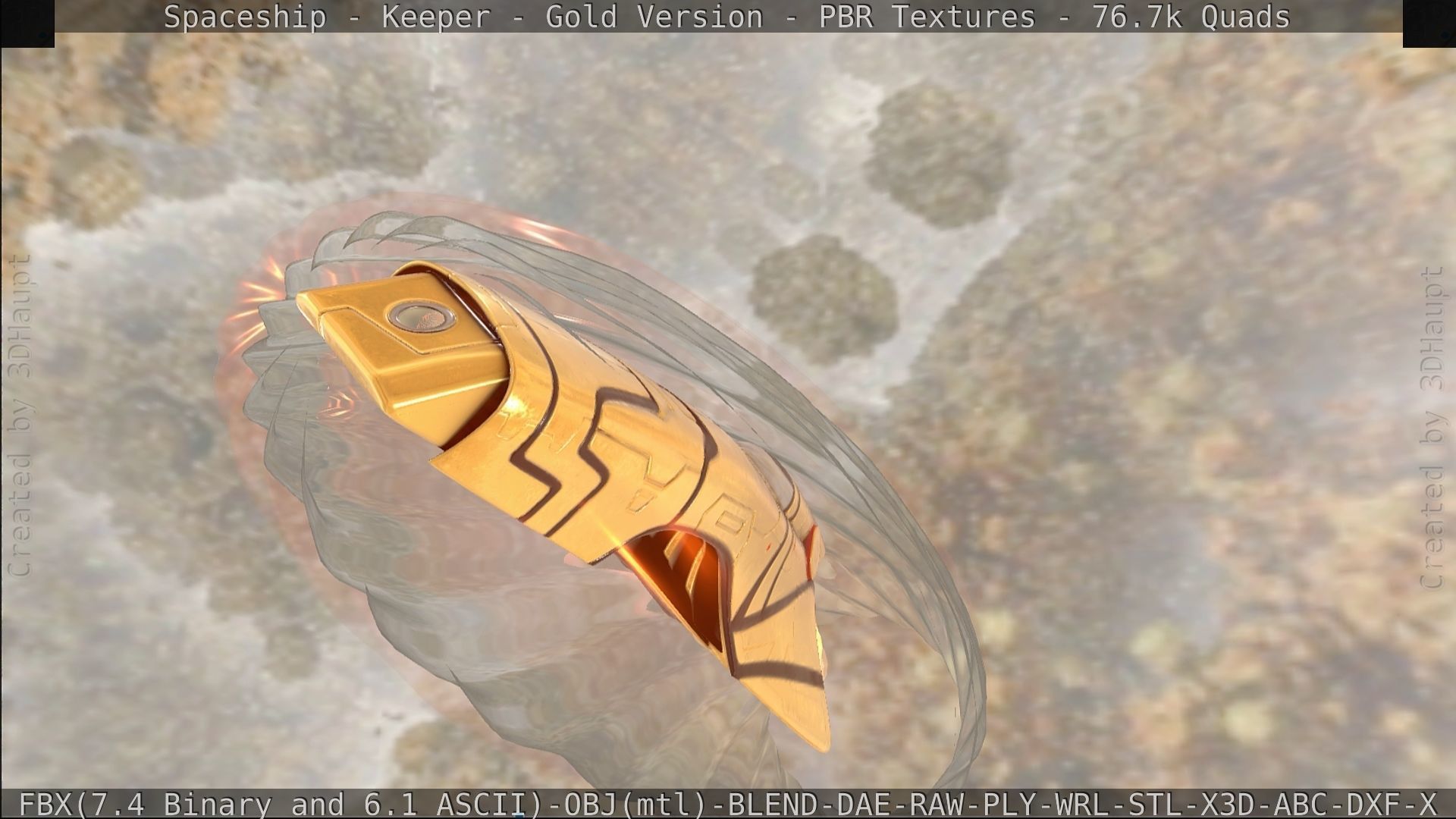 Spaceship - Keeper - Gold Version 3D model_426