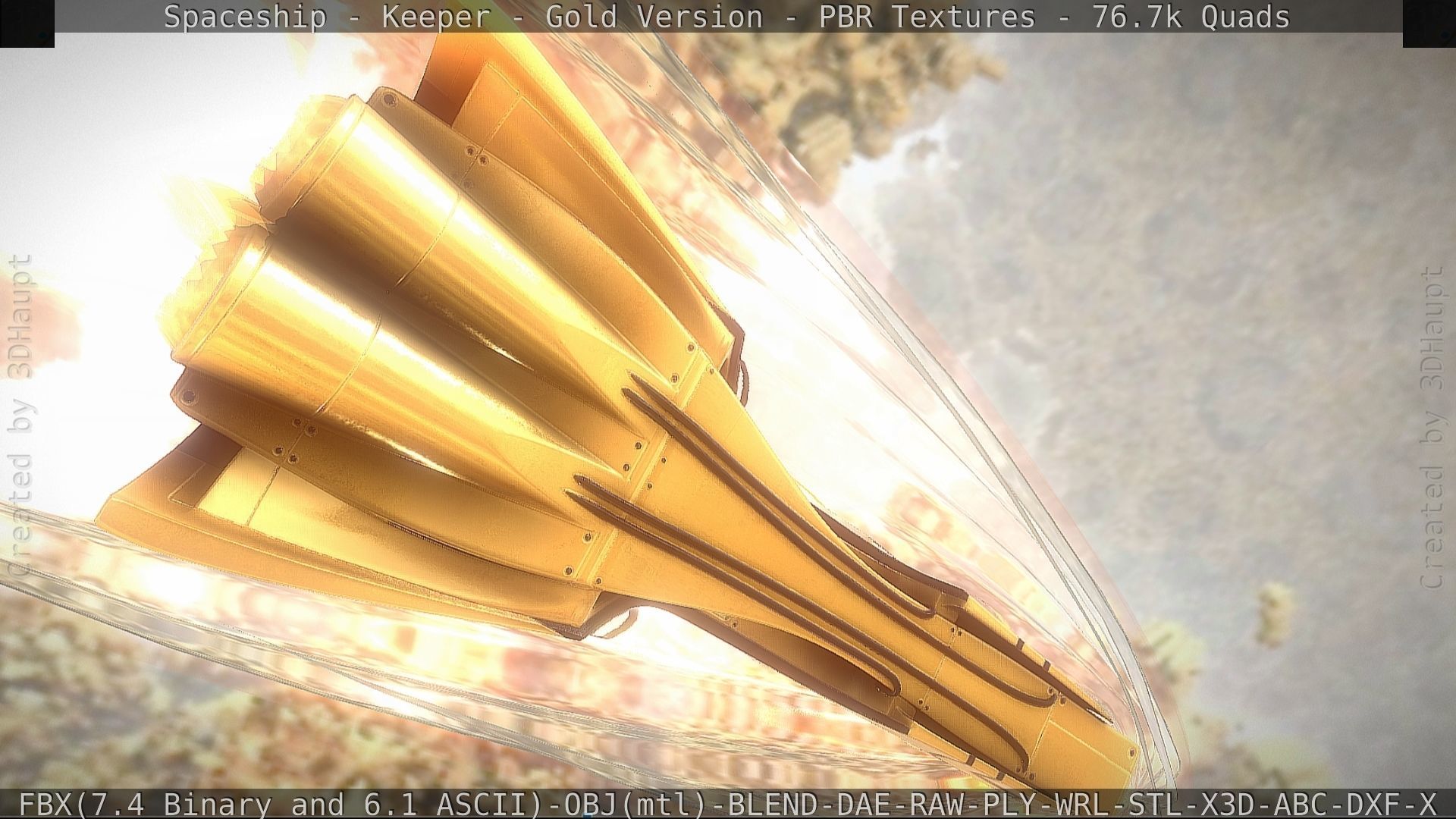 Spaceship - Keeper - Gold Version 3D model_63