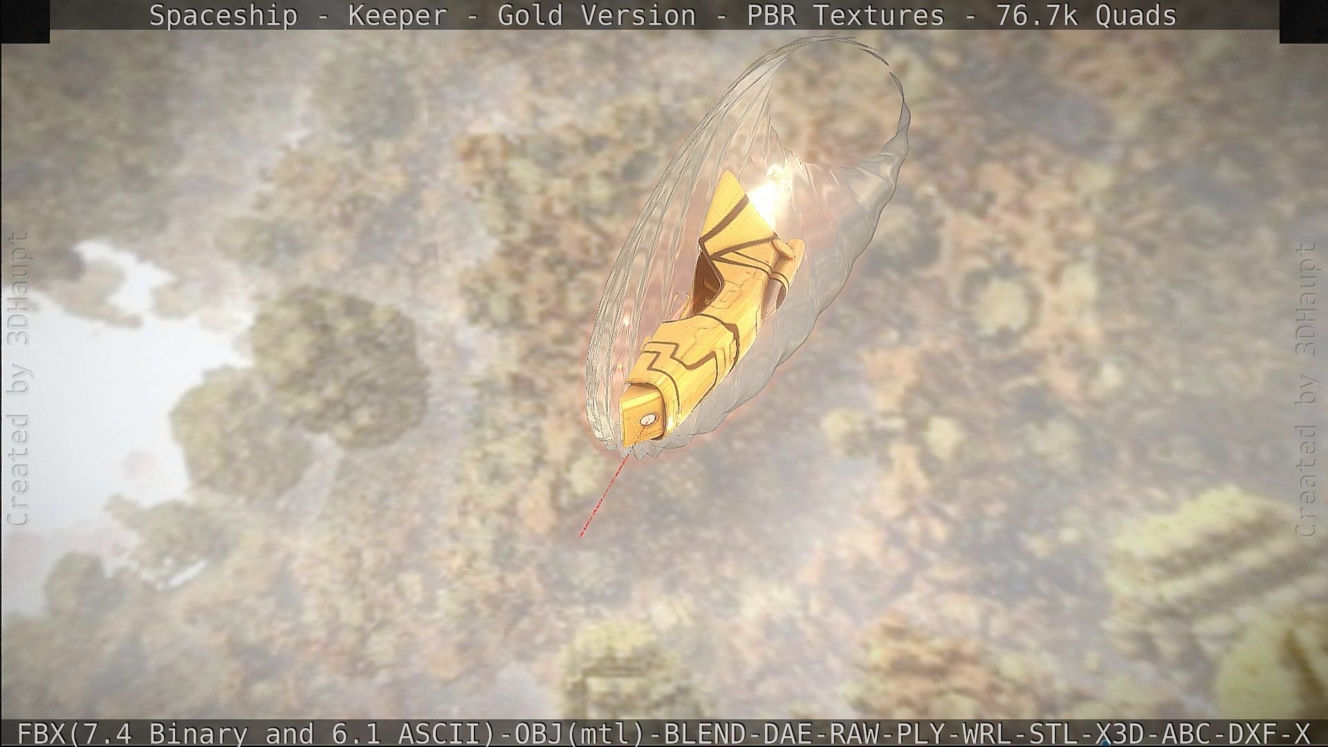 Spaceship - Keeper - Gold Version 3D model_402