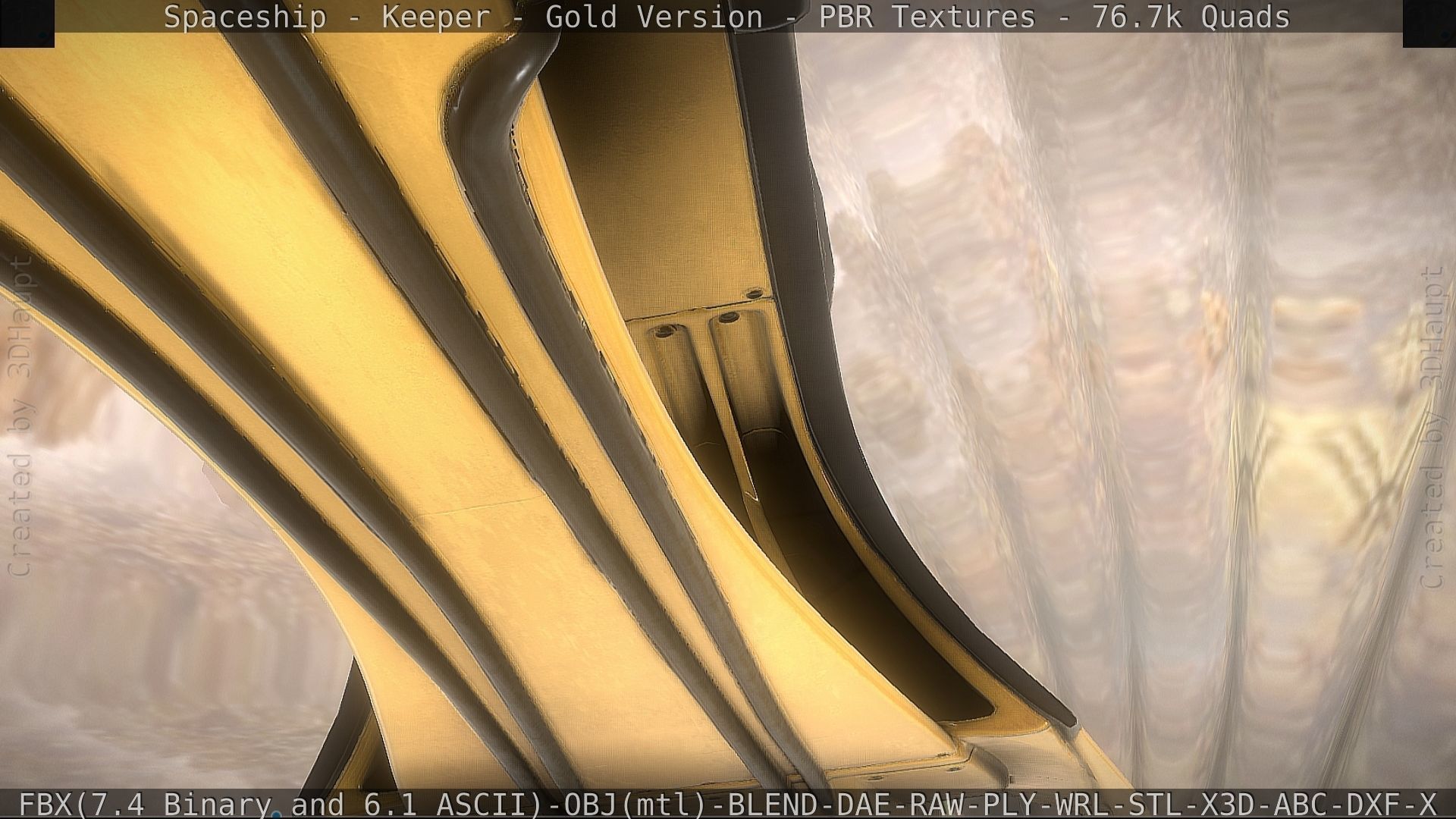 Spaceship - Keeper - Gold Version 3D model_138