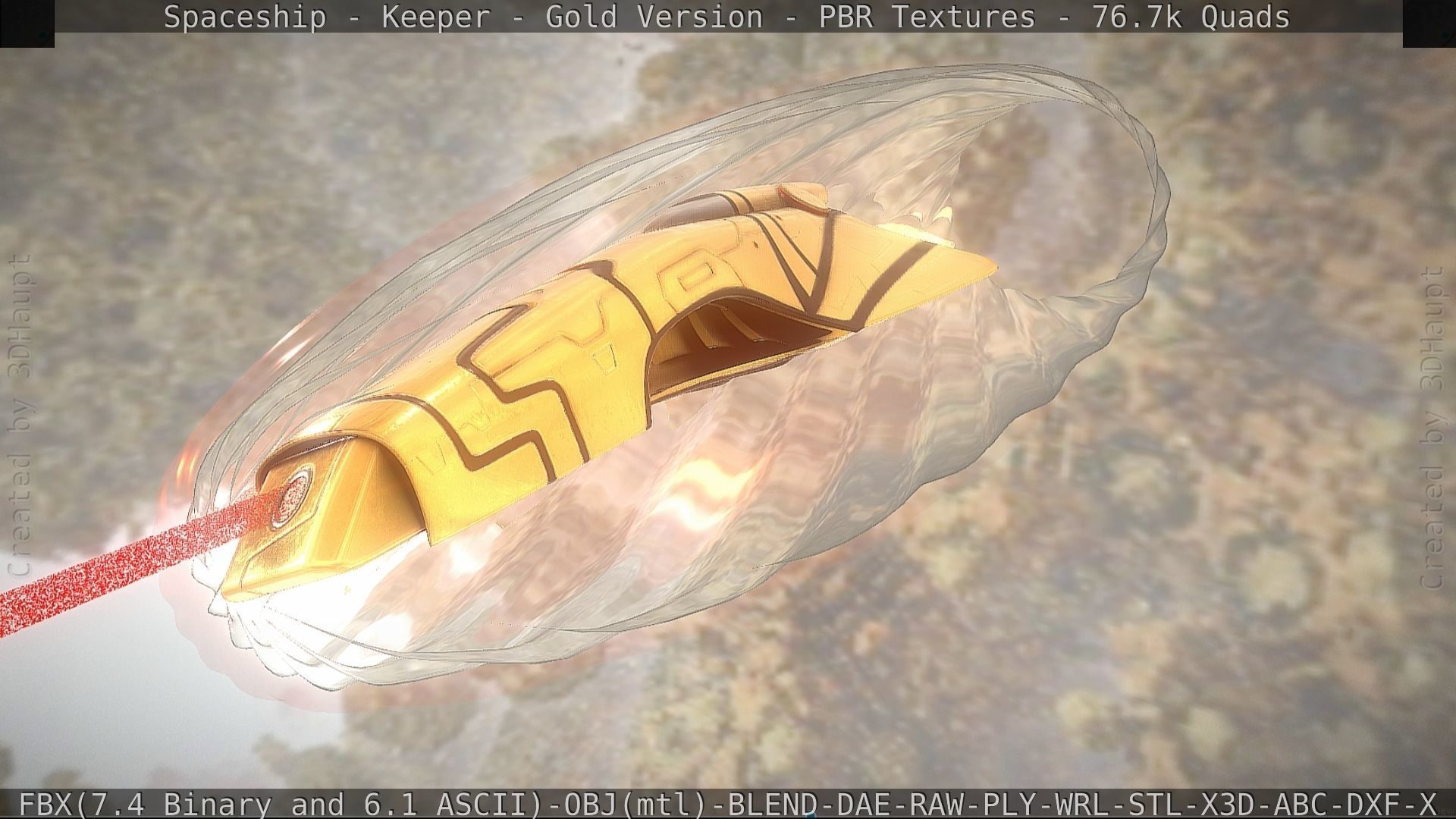 Spaceship - Keeper - Gold Version 3D model_151