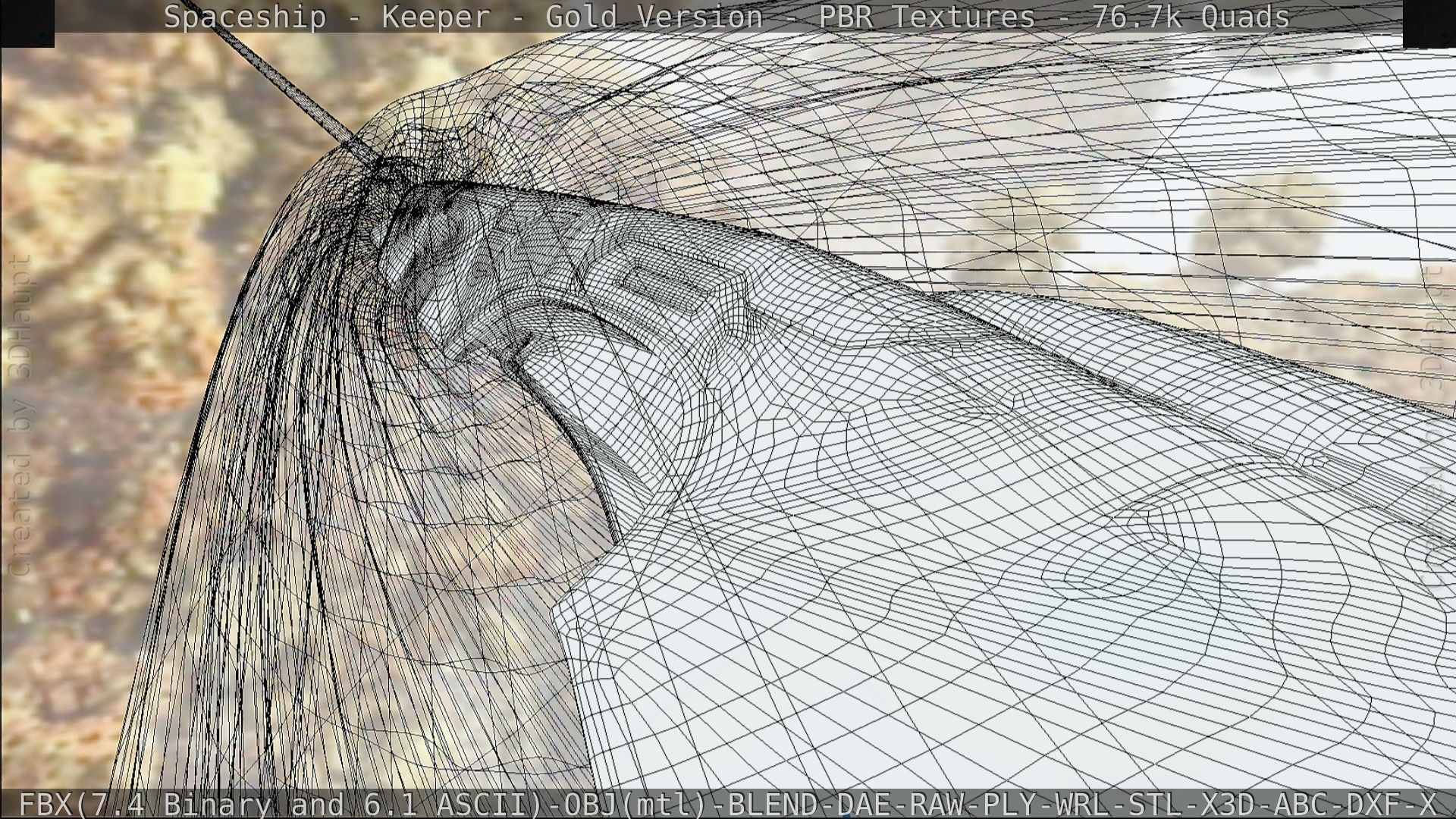 Spaceship - Keeper - Gold Version 3D model_185