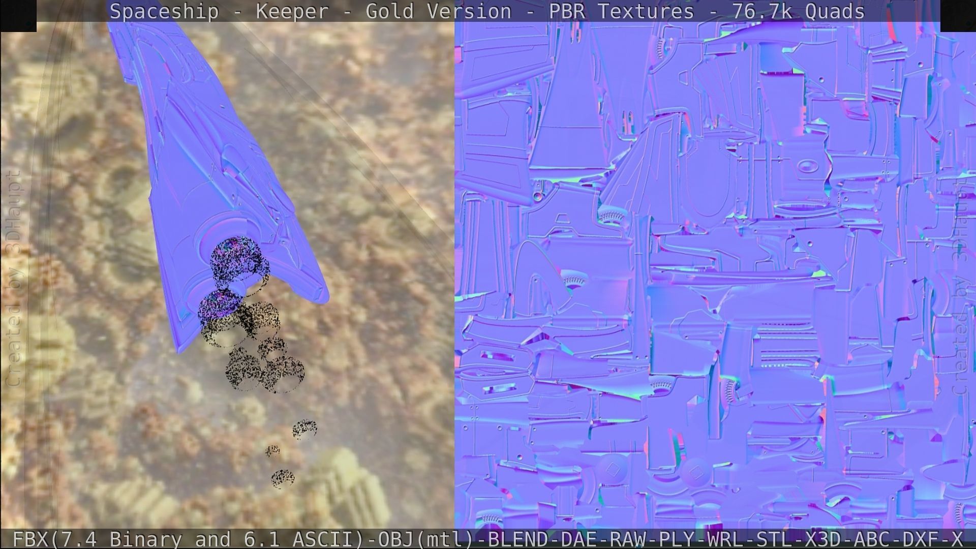 Spaceship - Keeper - Gold Version 3D model_299