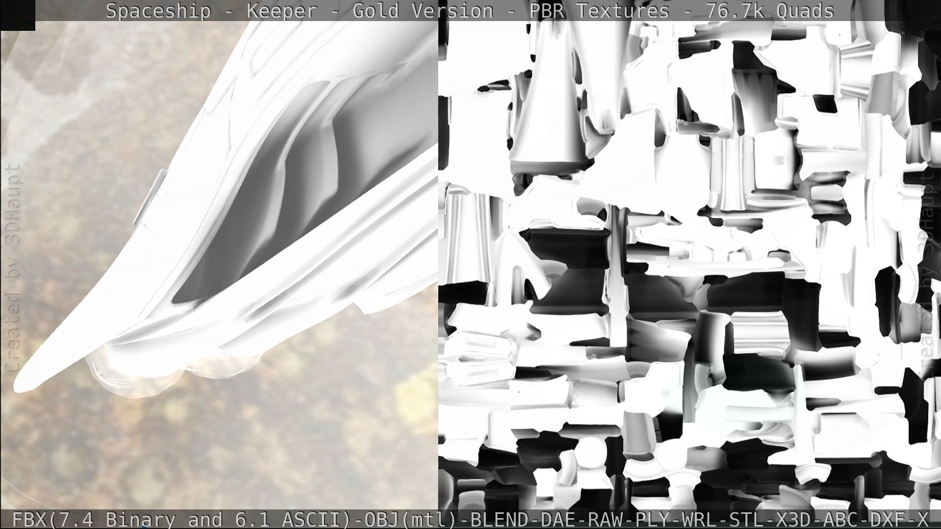 Spaceship - Keeper - Gold Version 3D model_327