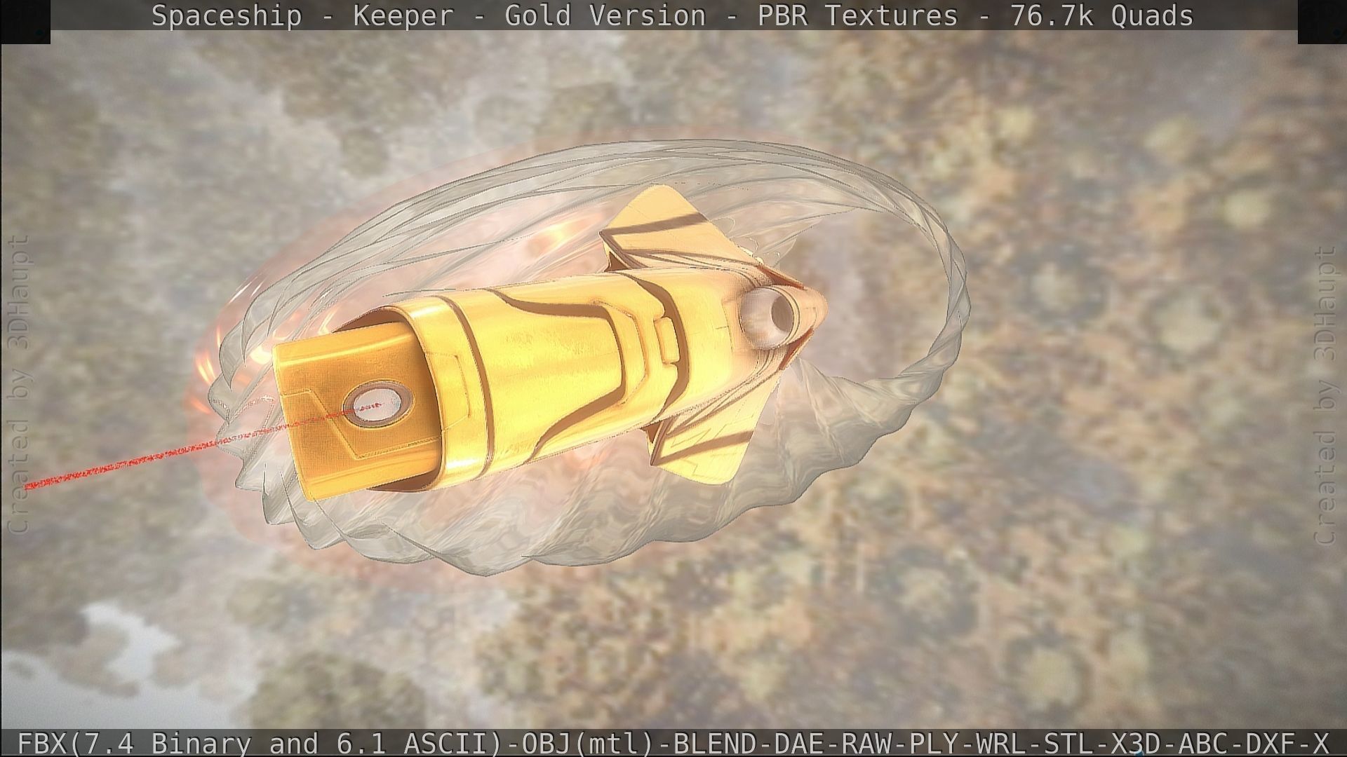 Spaceship - Keeper - Gold Version 3D model_161