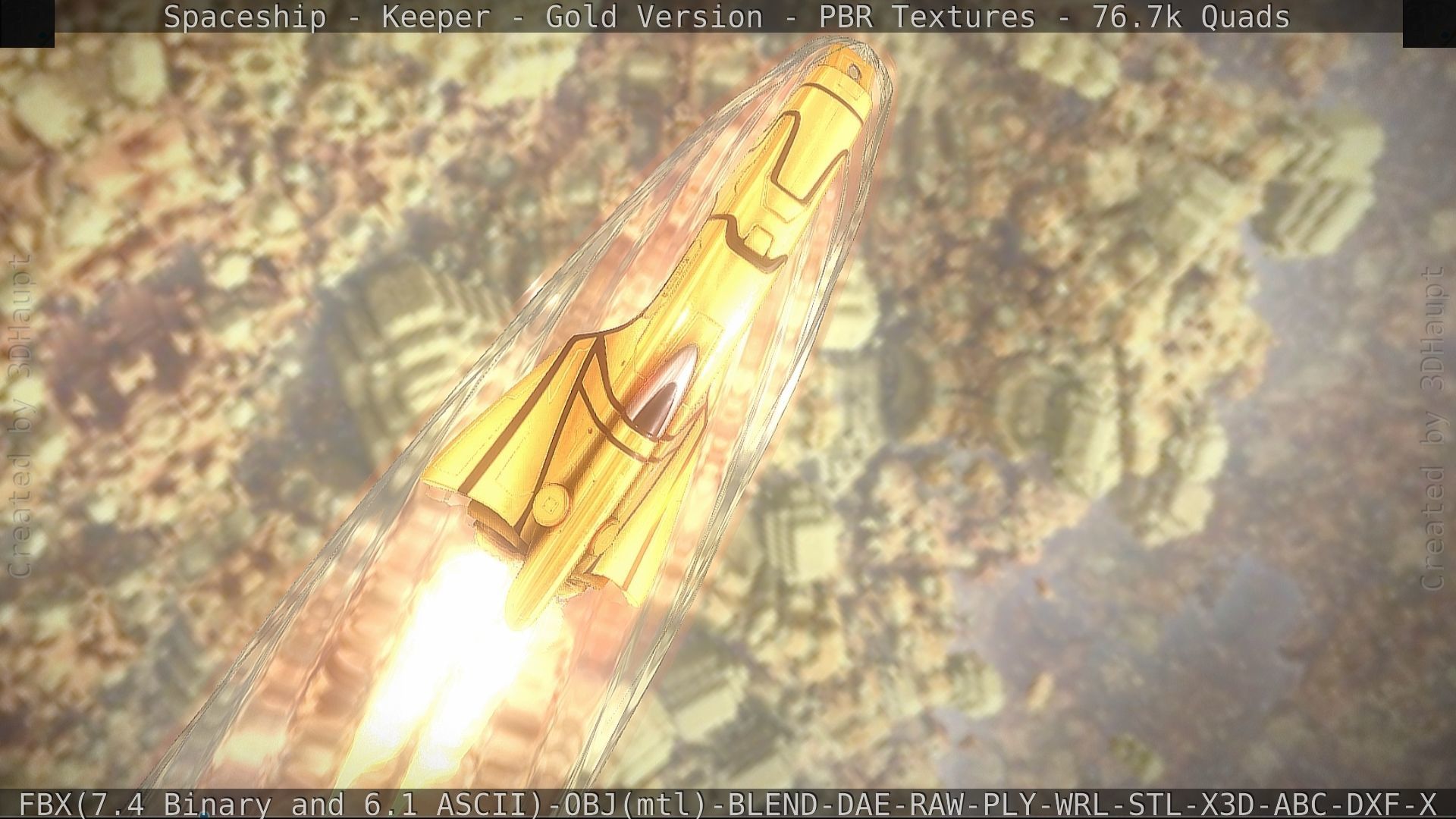 Spaceship - Keeper - Gold Version 3D model_94