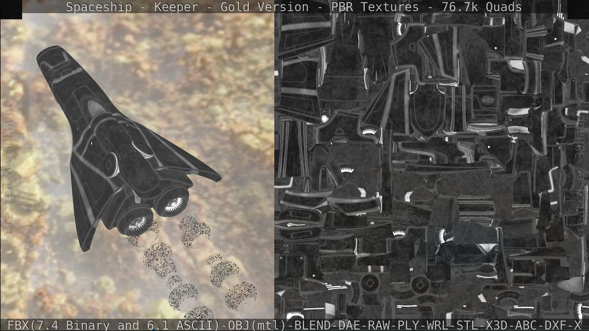 Spaceship - Keeper - Gold Version 3D model_285