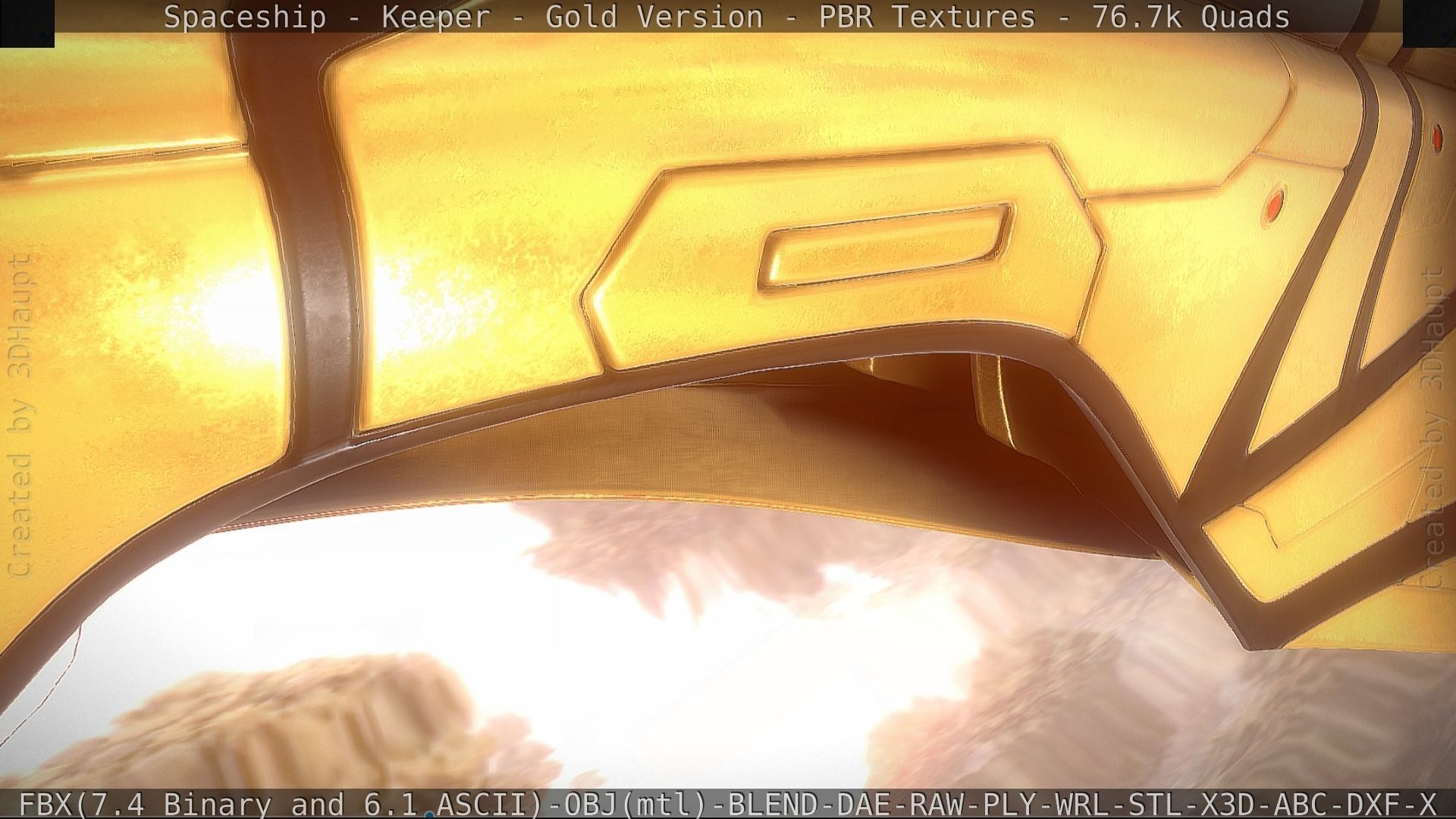 Spaceship - Keeper - Gold Version 3D model_227