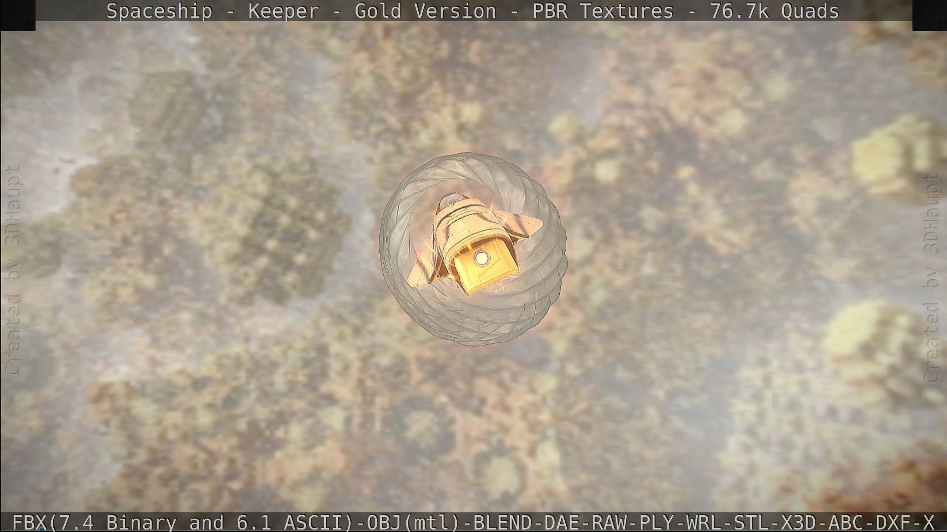 Spaceship - Keeper - Gold Version 3D model_371