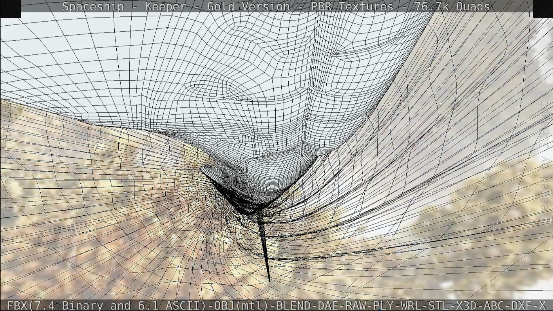 Spaceship - Keeper - Gold Version 3D model_188