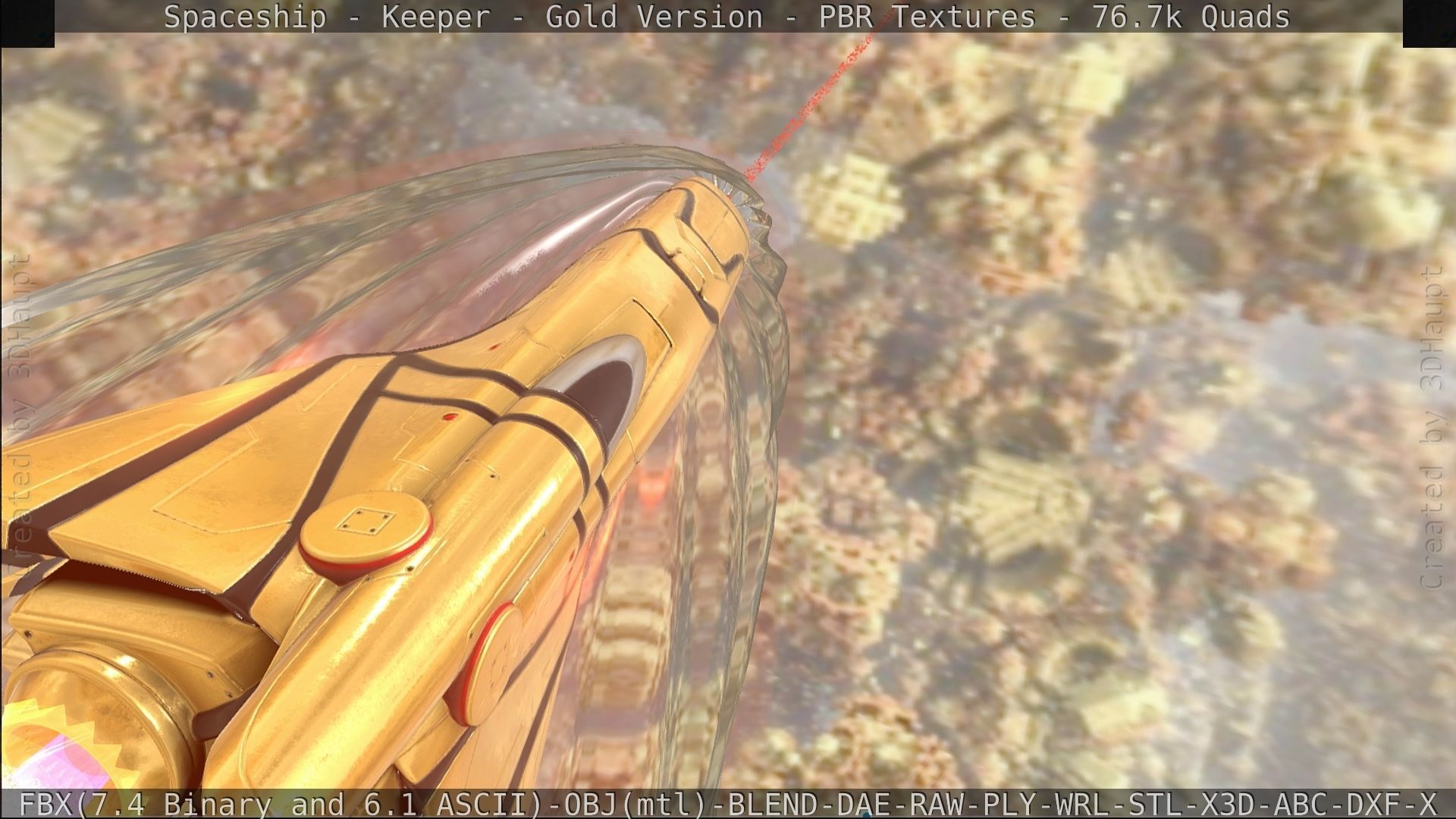 Spaceship - Keeper - Gold Version 3D model_391