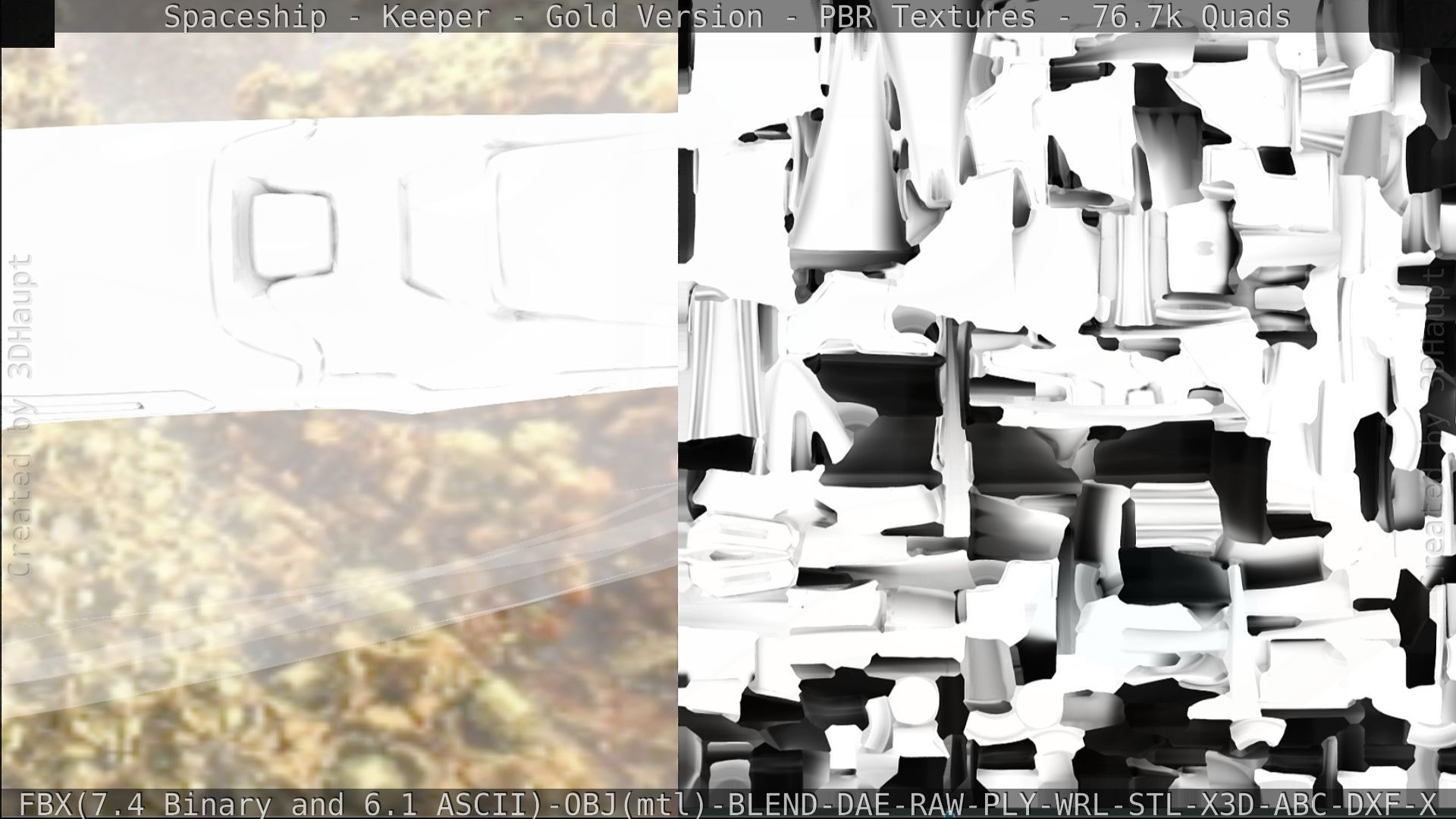 Spaceship - Keeper - Gold Version 3D model_343