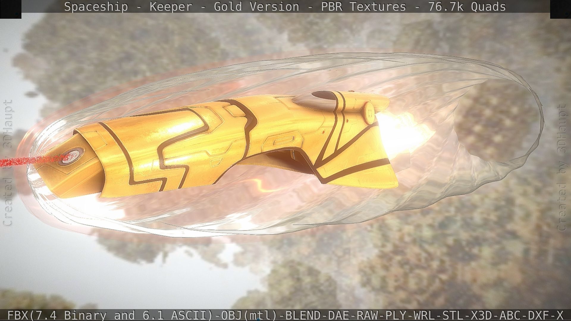 Spaceship - Keeper - Gold Version 3D model_147