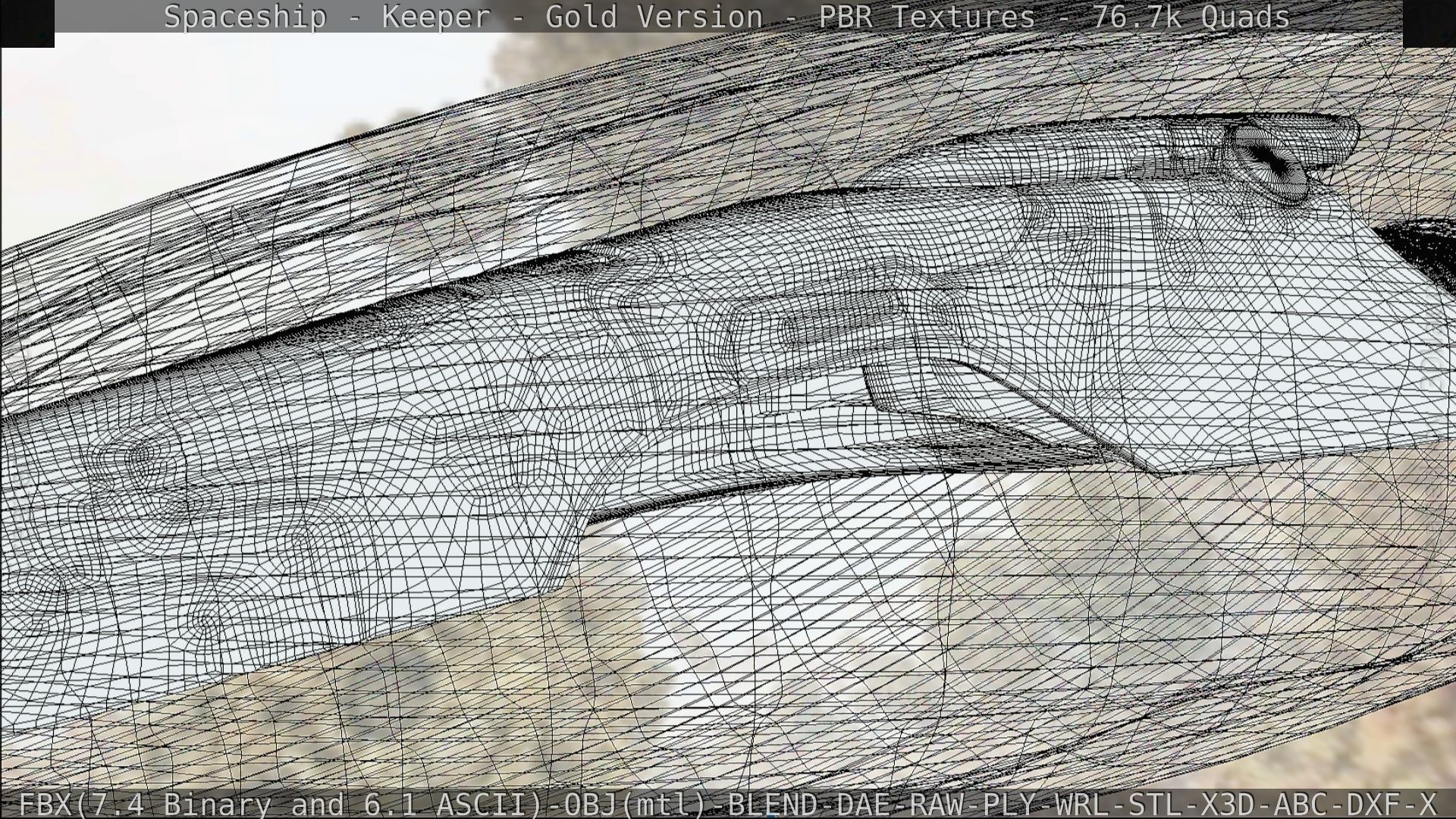 Spaceship - Keeper - Gold Version 3D model_182