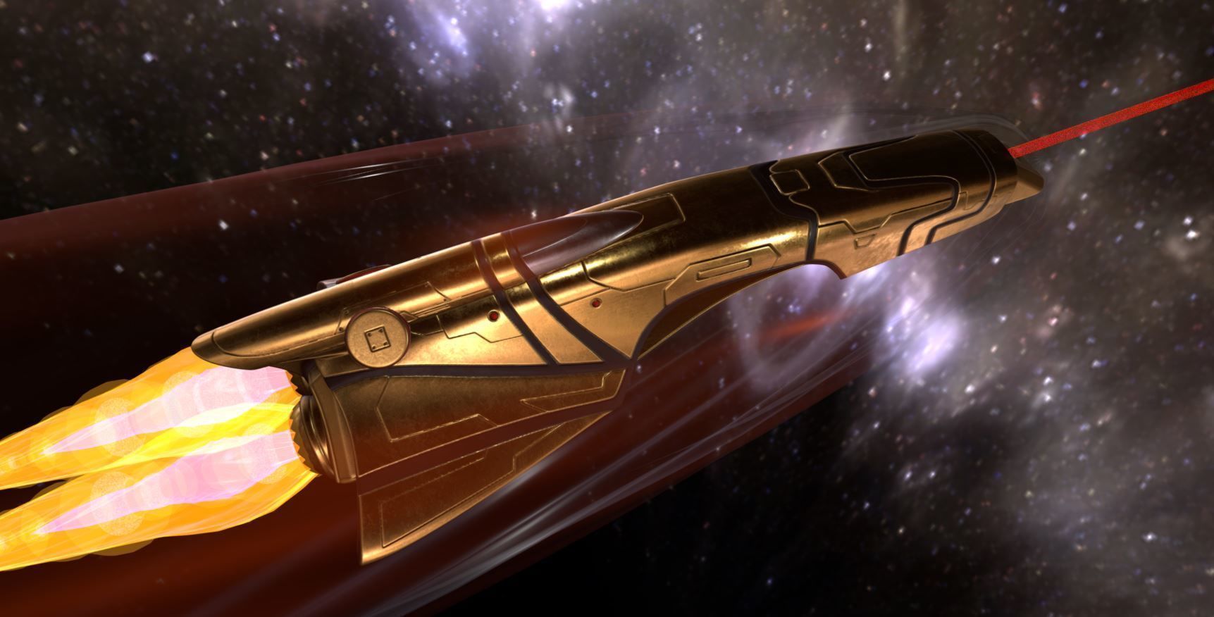 Spaceship - Keeper - Gold Version 3D model_9